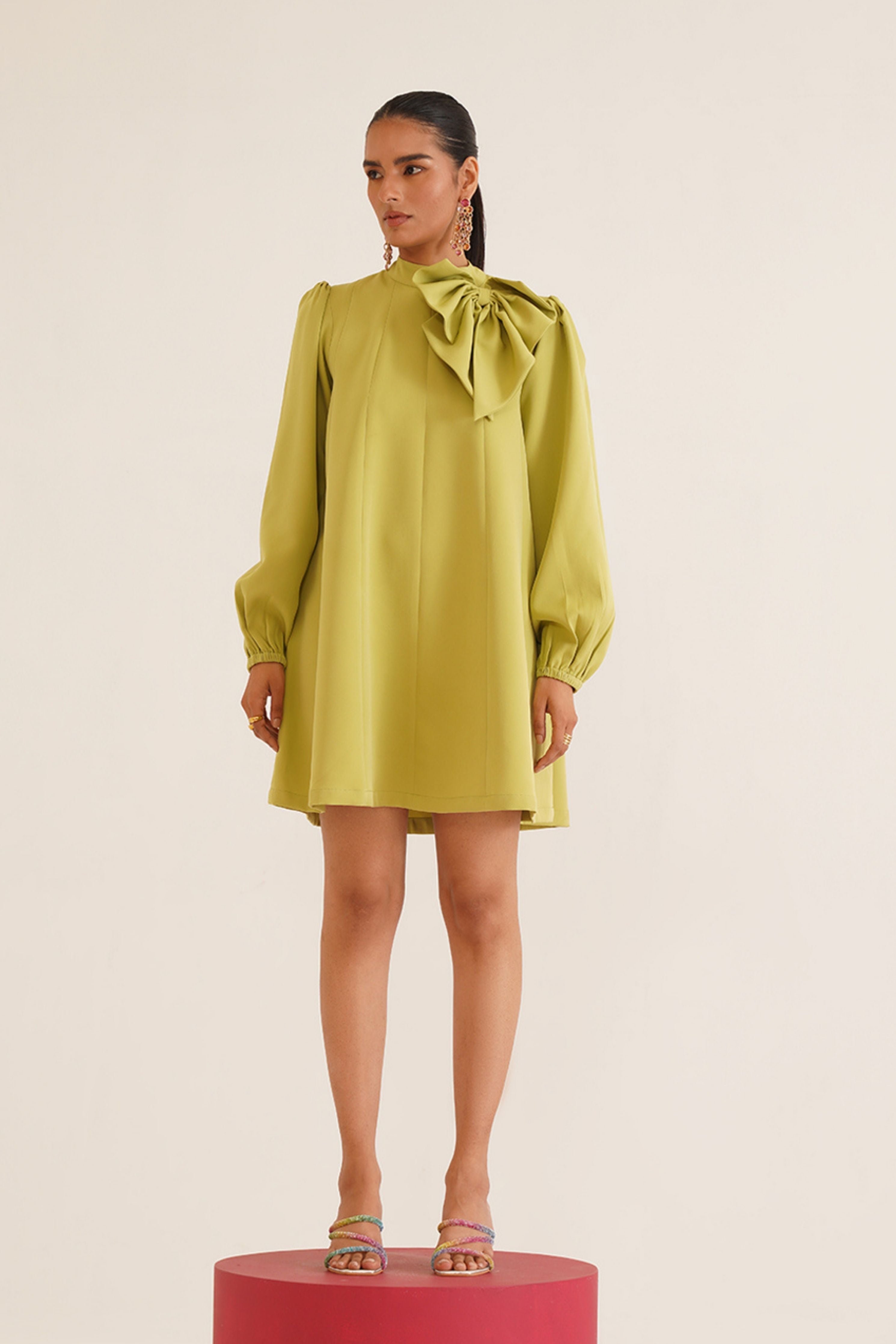 Belle Cyber Green Dress