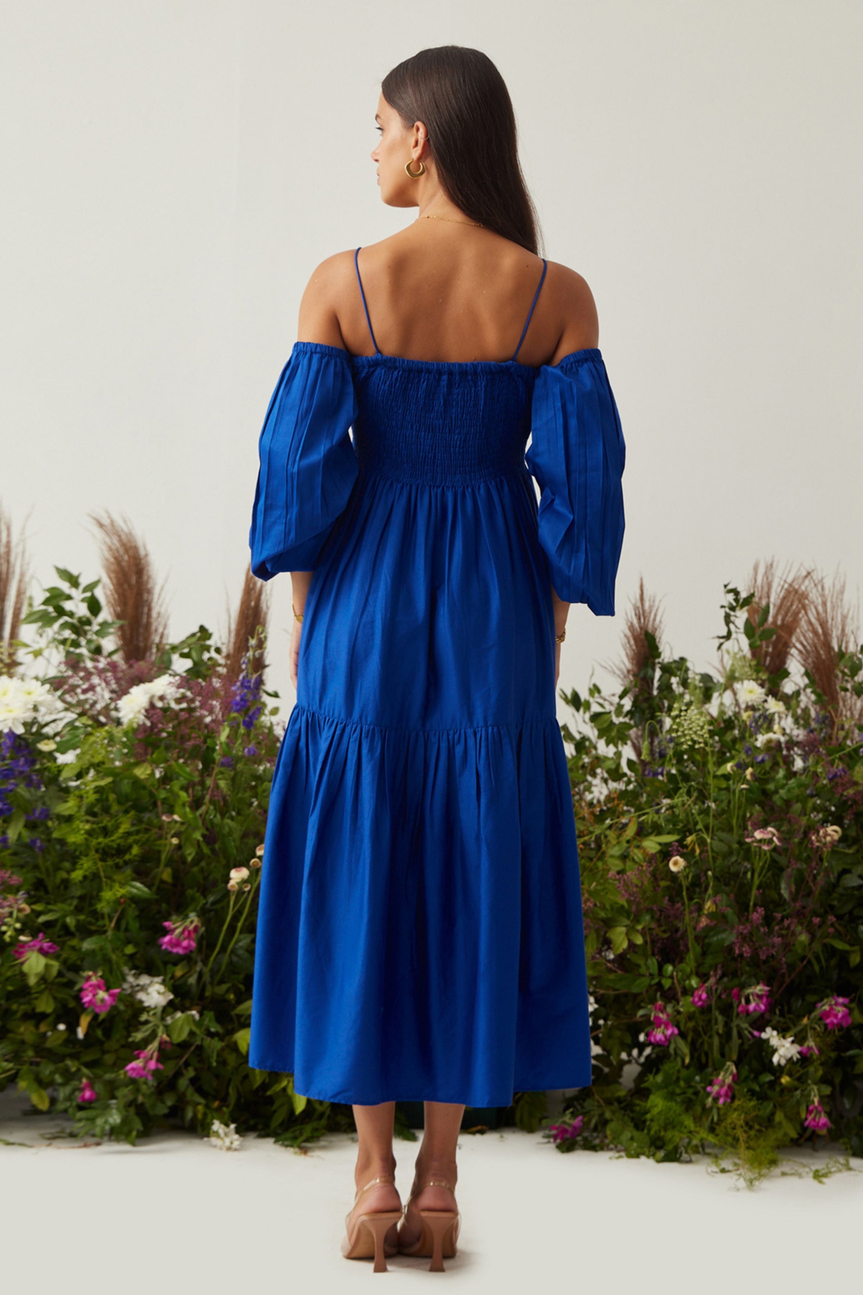 Lea Royal Blue Dress with detachable sleeves