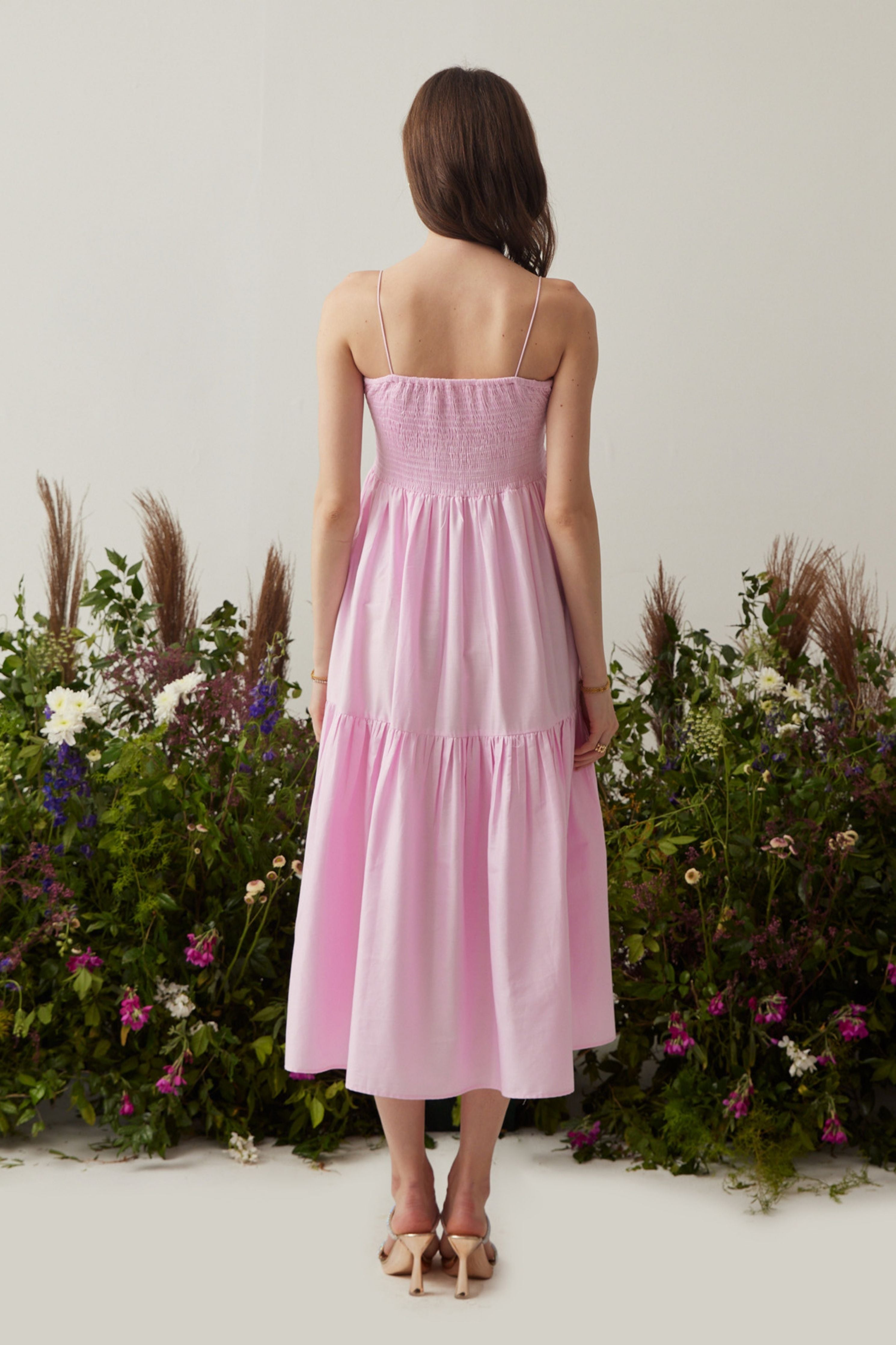 Lea Pink Dress with detachable sleeves