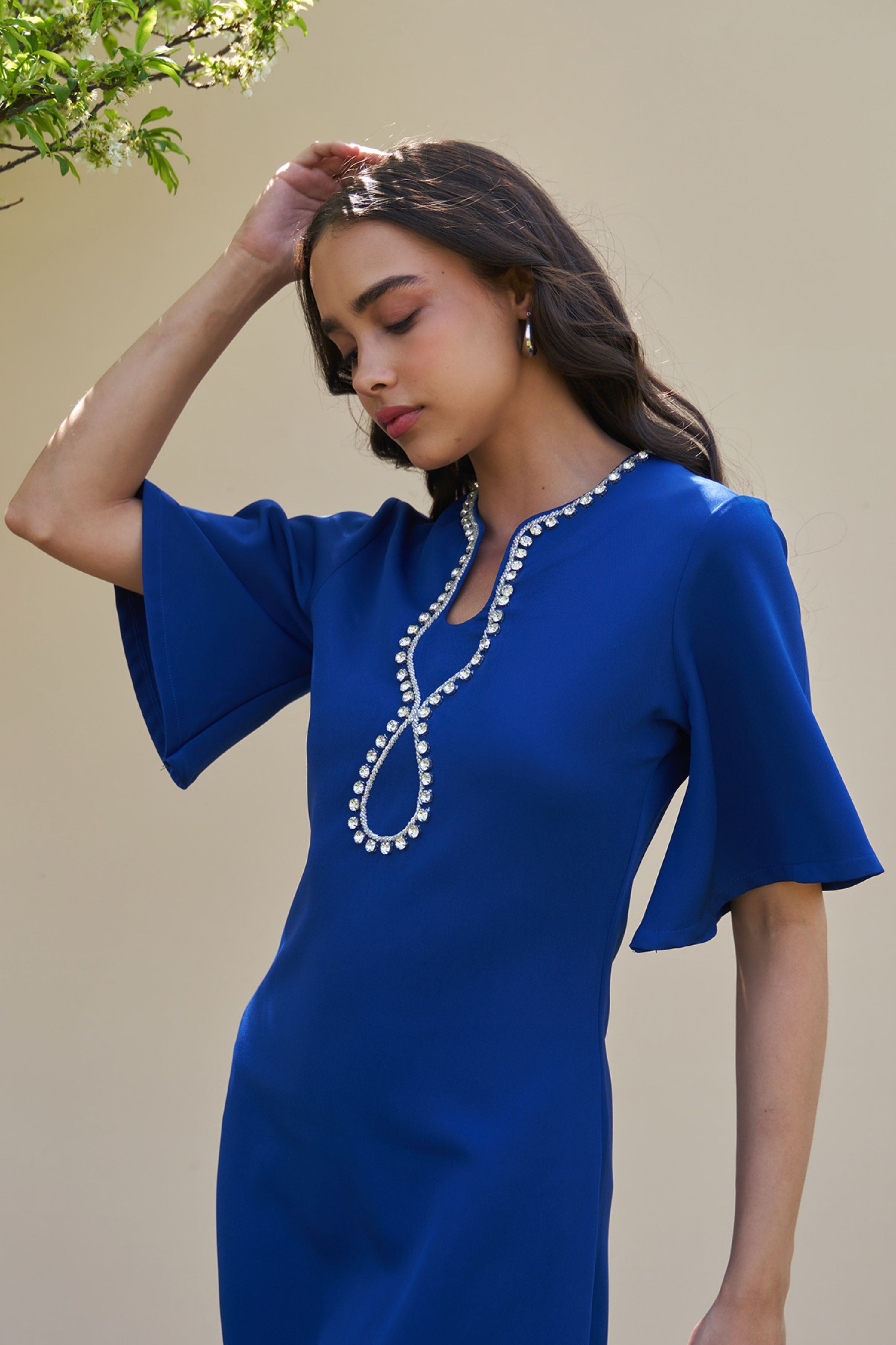 Dewdrop Blue Midi Dress