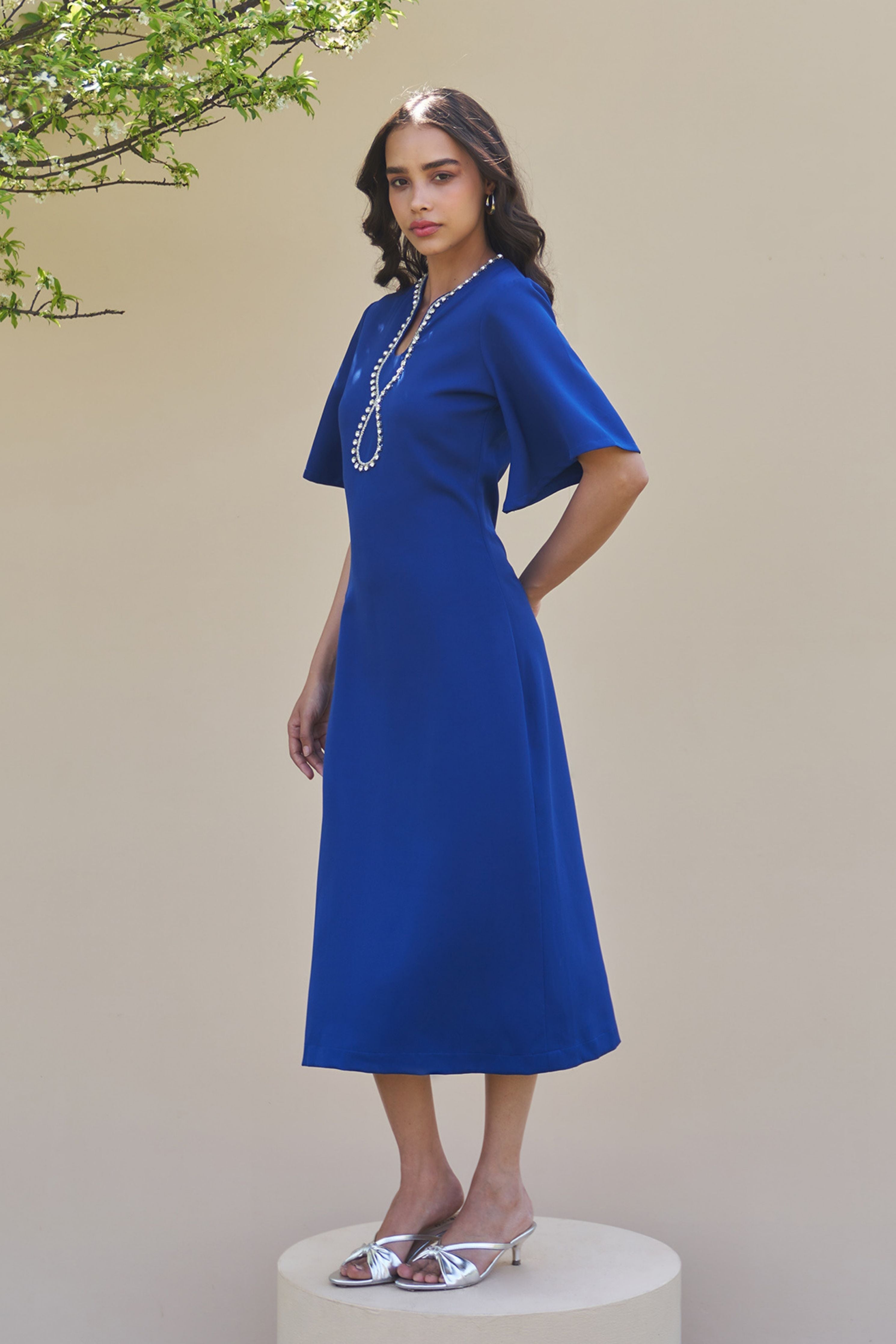 Dewdrop Blue Midi Dress