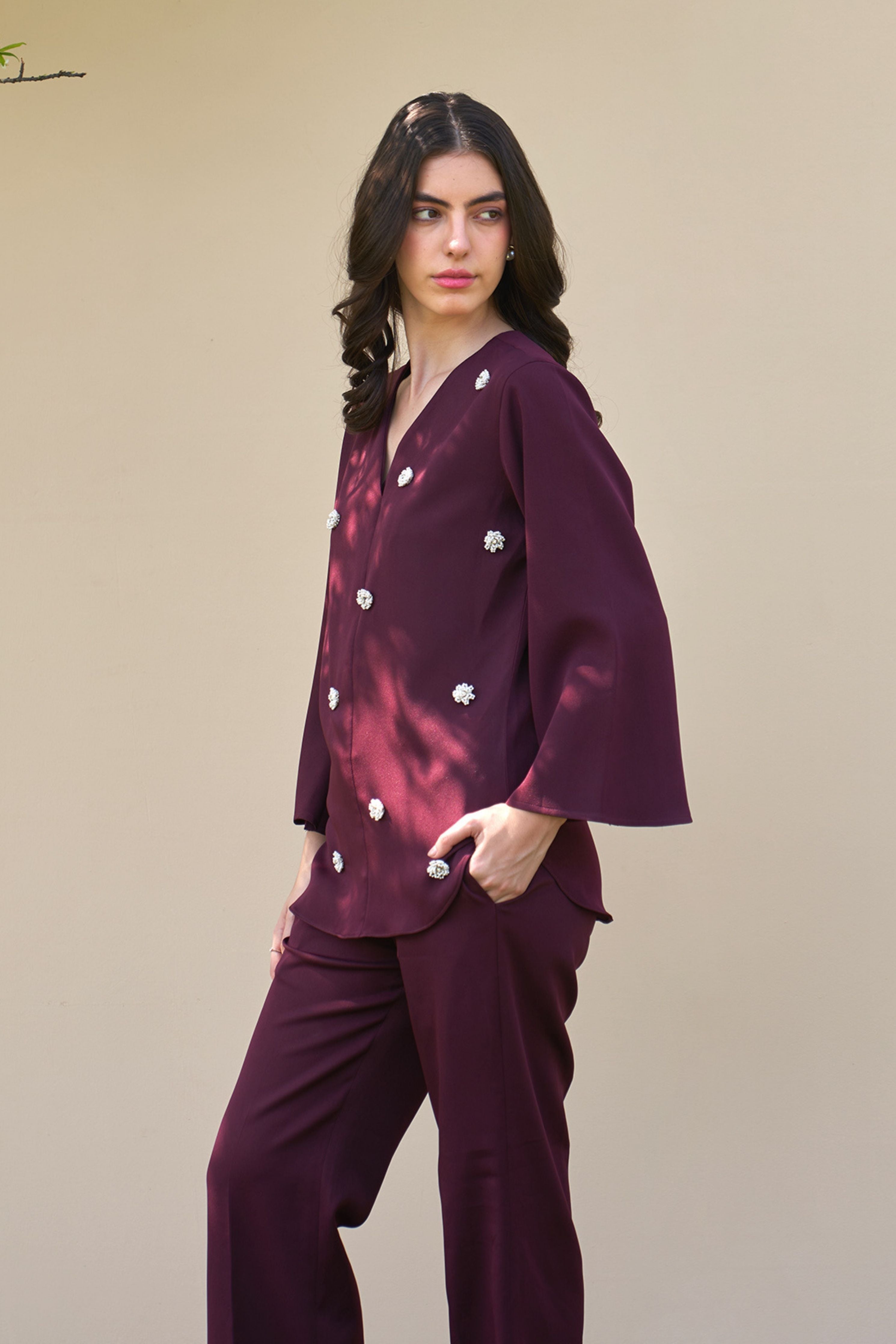 Greta Burgundy Co-ord Set