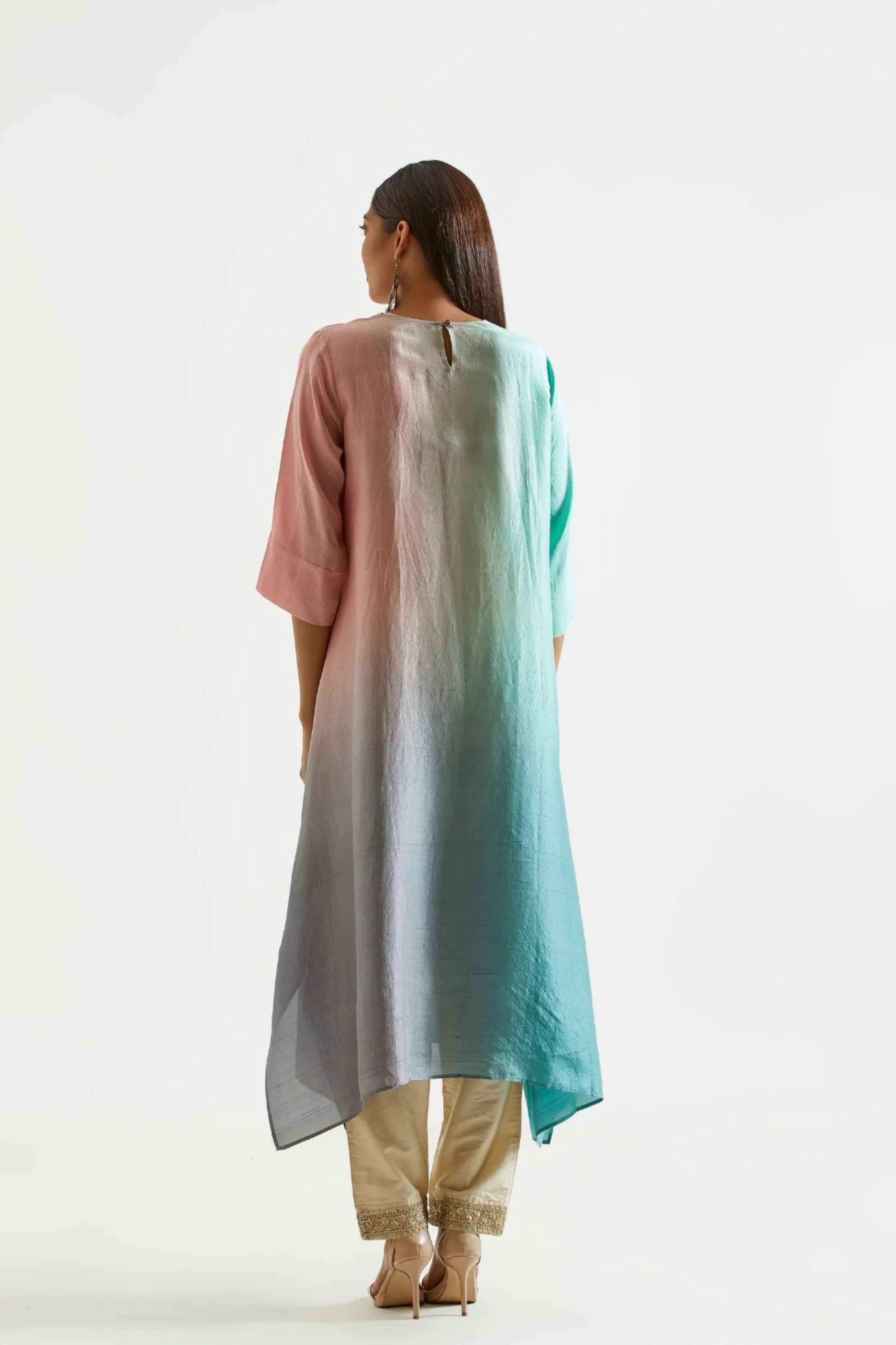 Blue Kurta with Stole