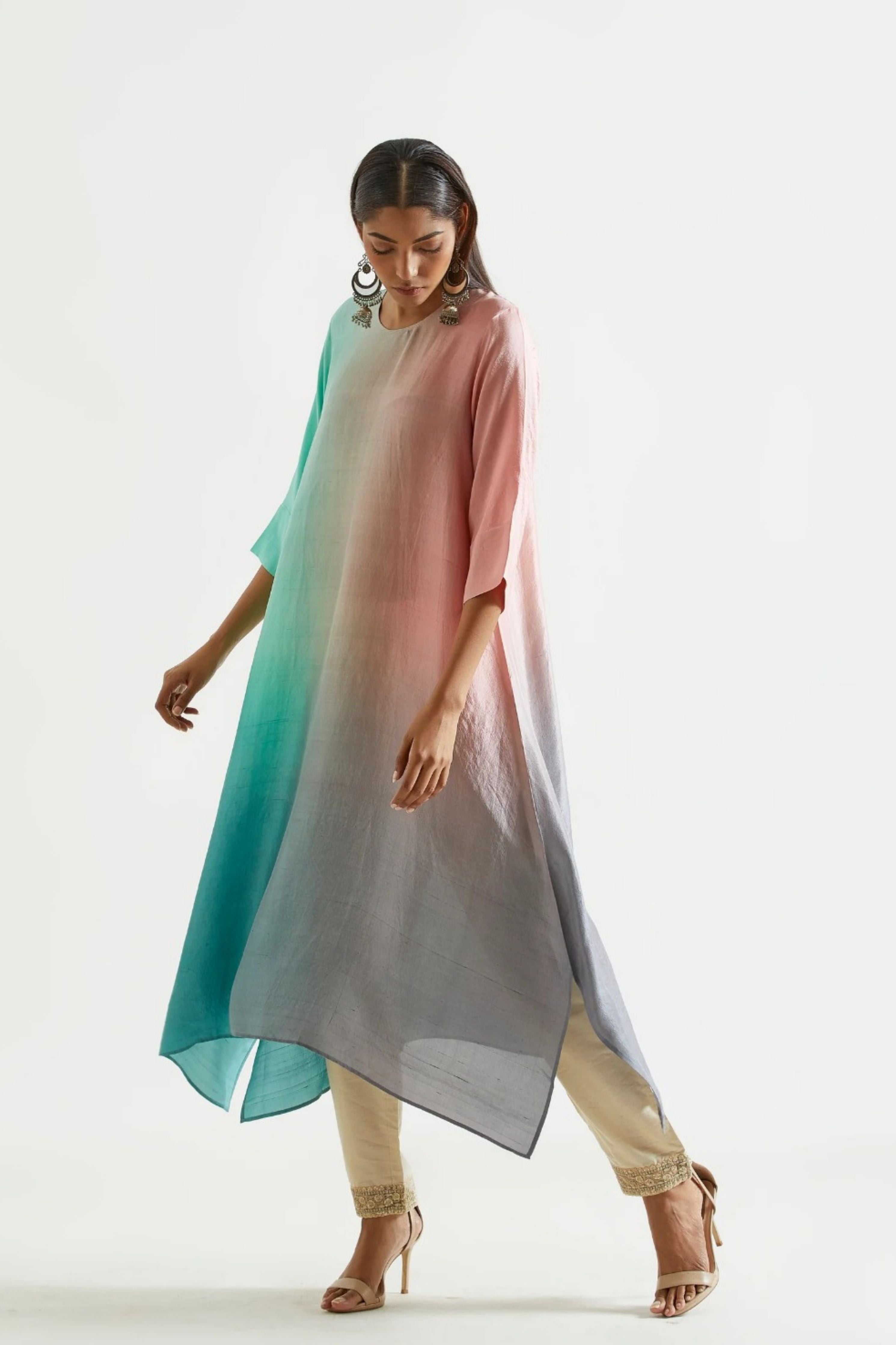 Blue Kurta with Stole