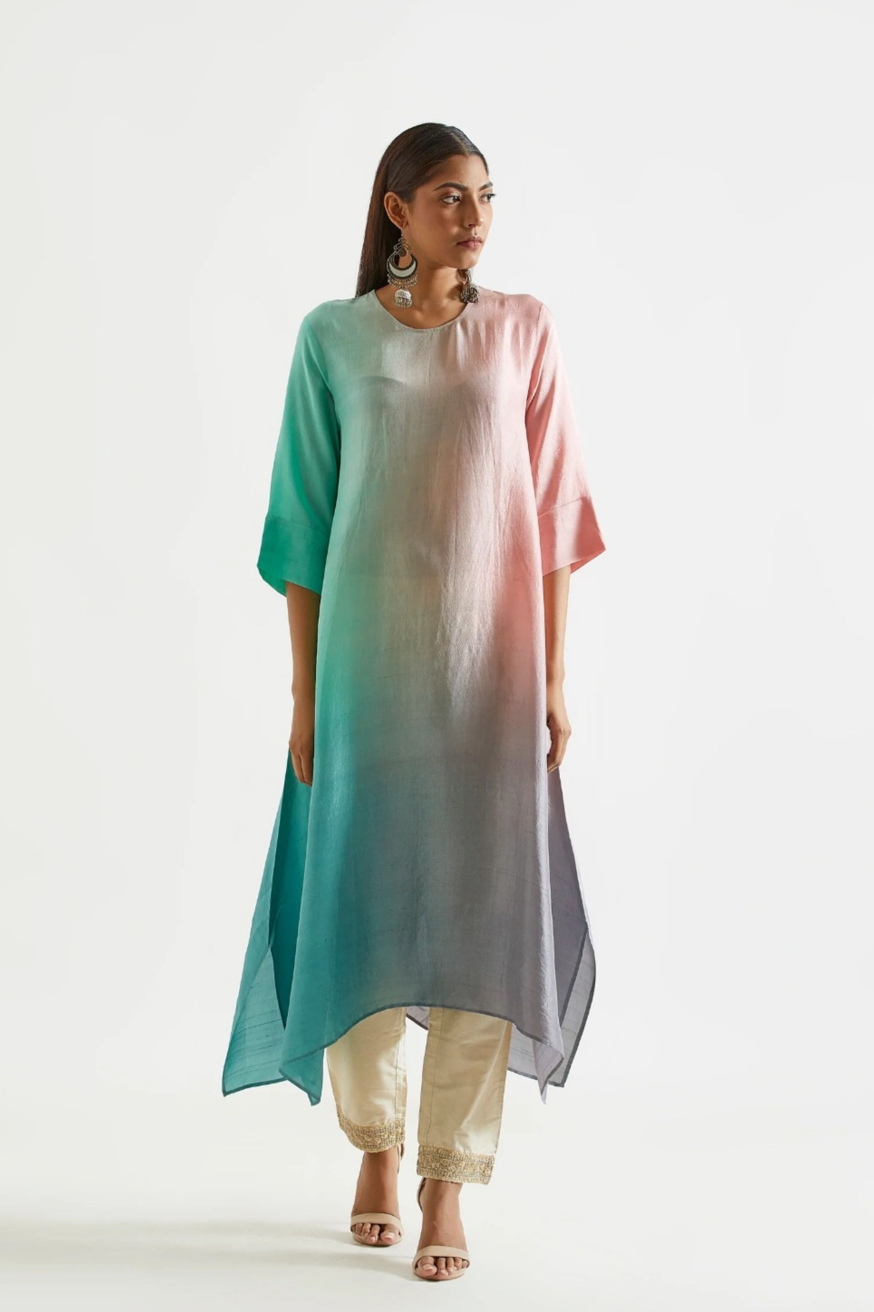 Blue Kurta with Stole
