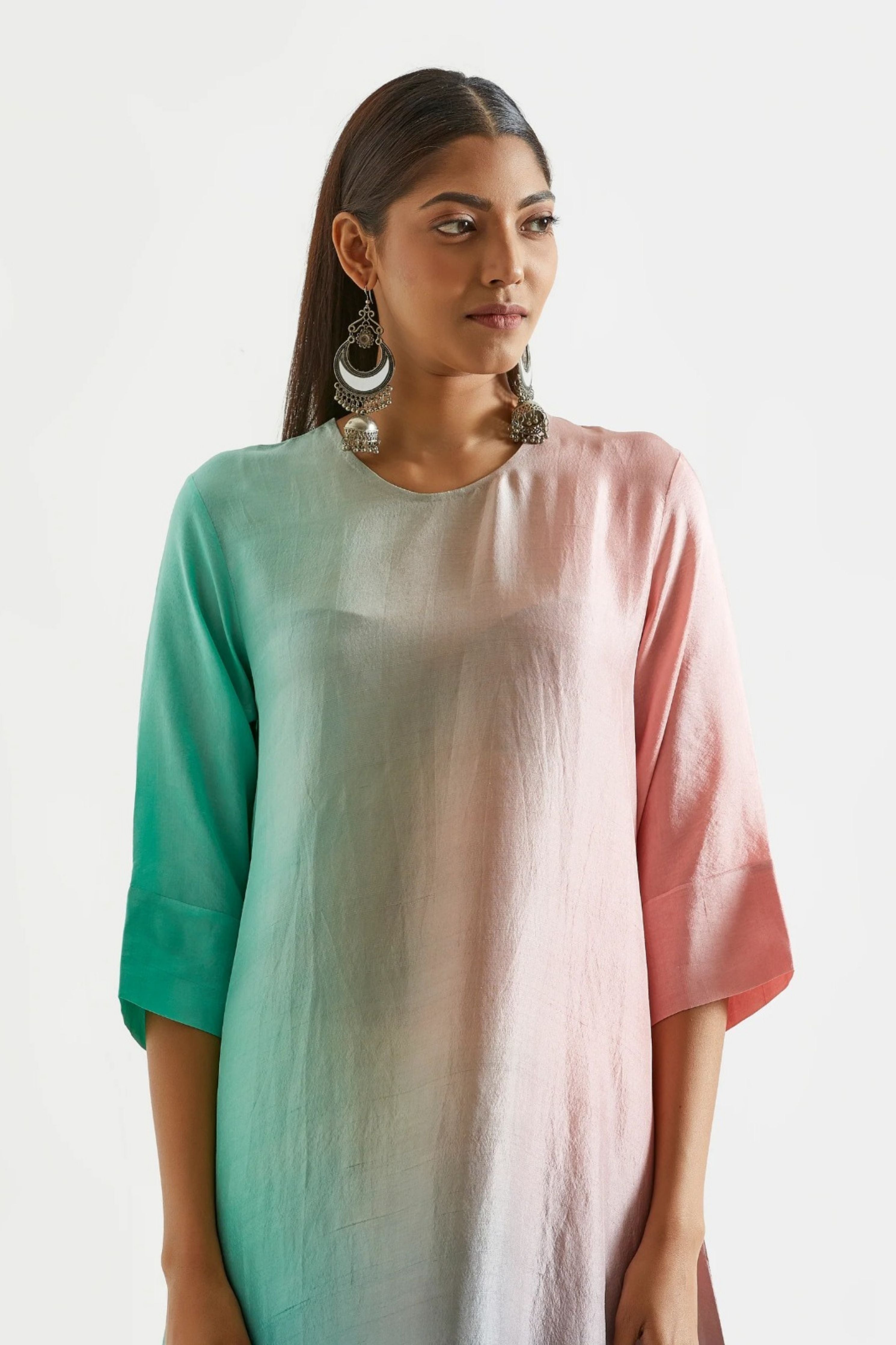 Blue Kurta with Stole