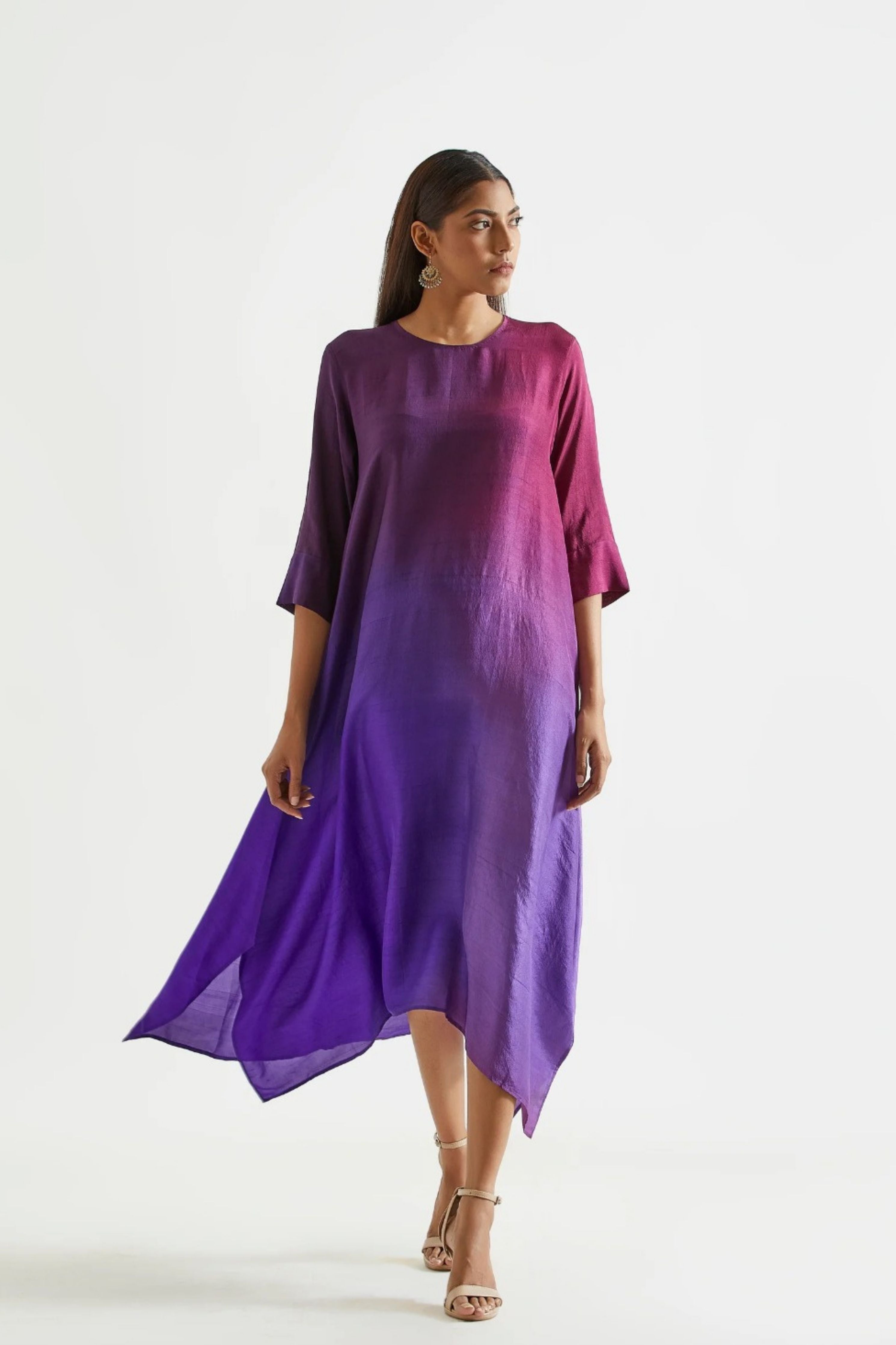 Deep Purple Kurta with Stole