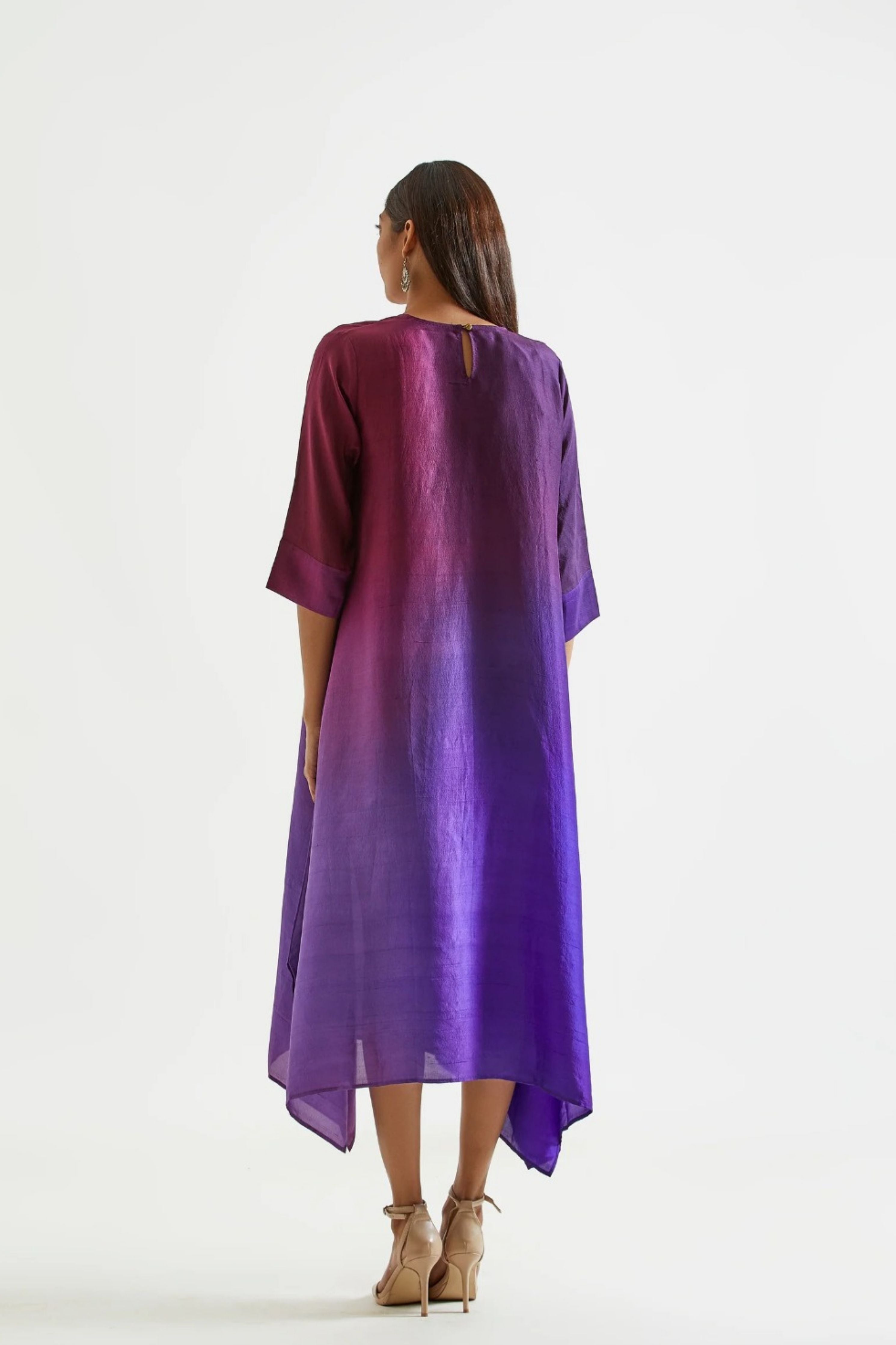 Deep Purple Kurta with Stole