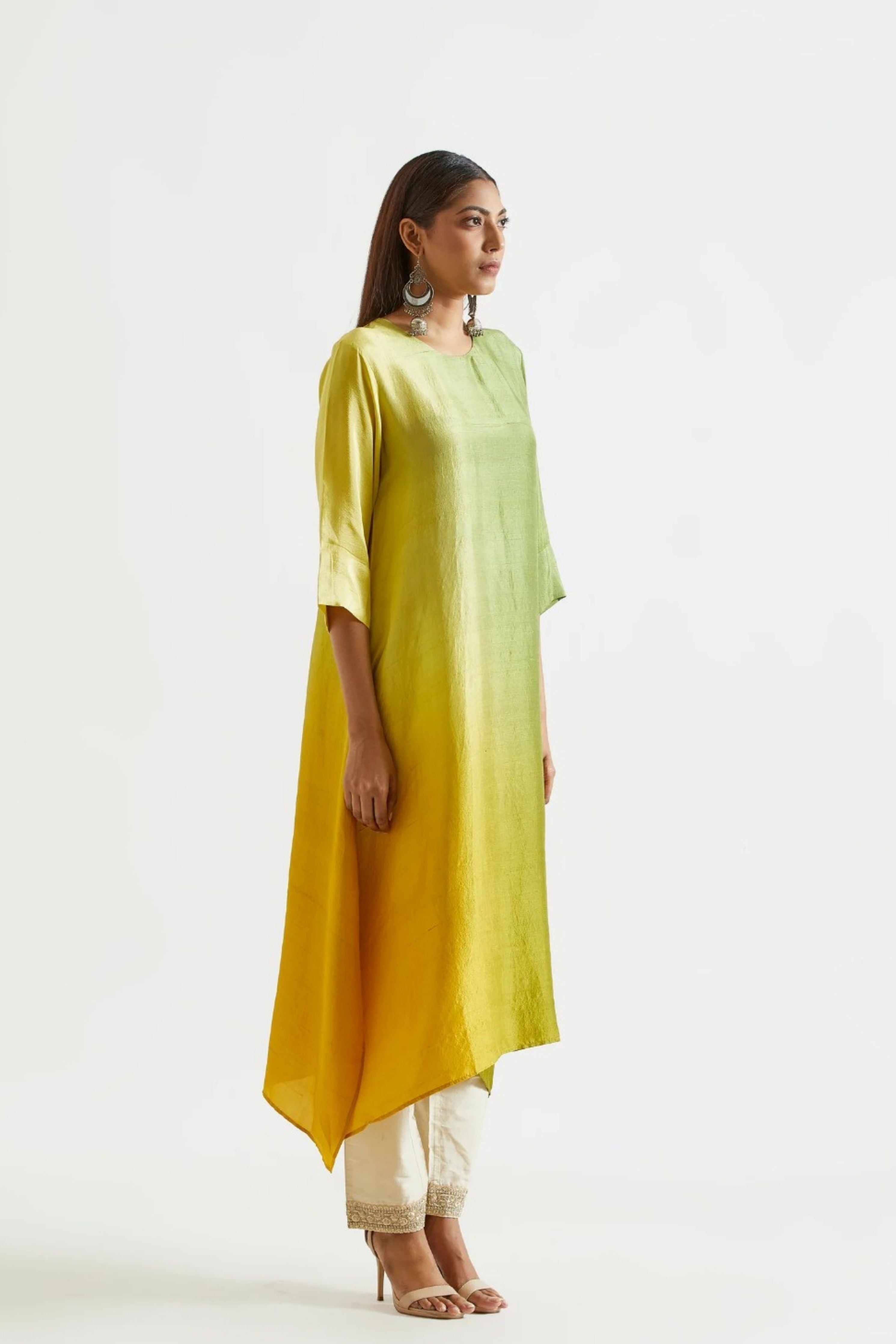 Sage Mustard Kurta with Stole