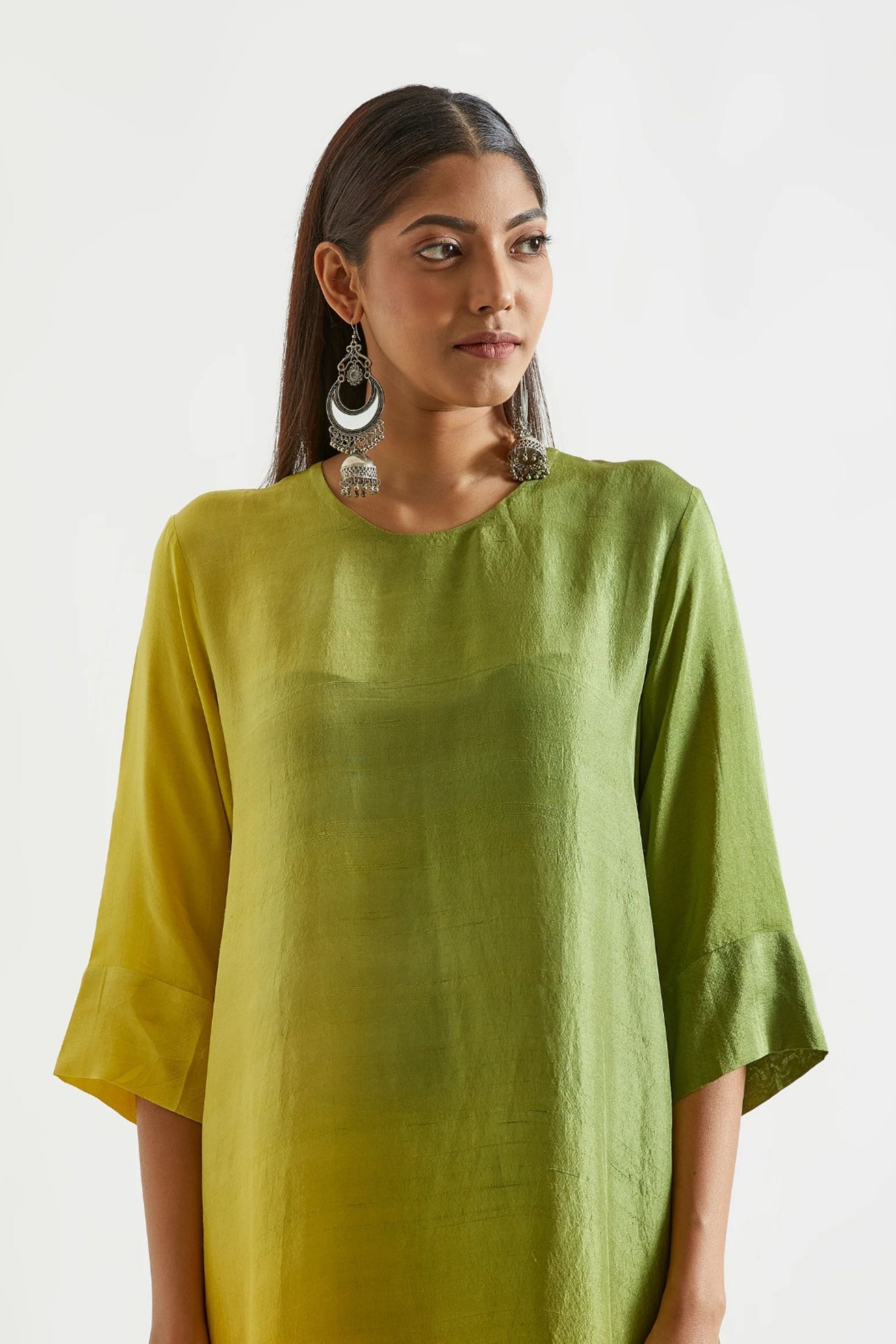 Sage Mustard Kurta with Stole