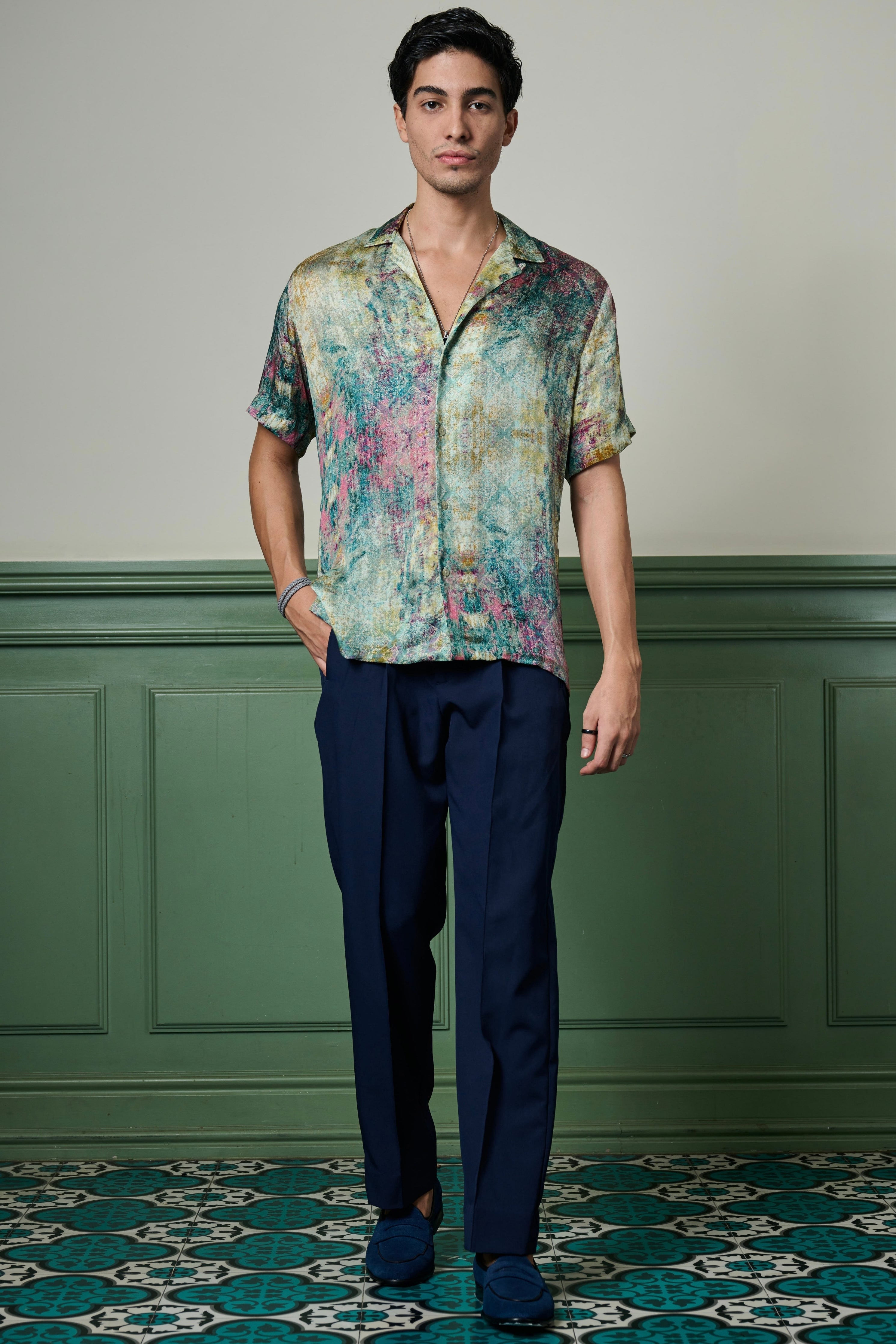 Dulquer Salman in Mystic Terrain Habutai Silk Shirt