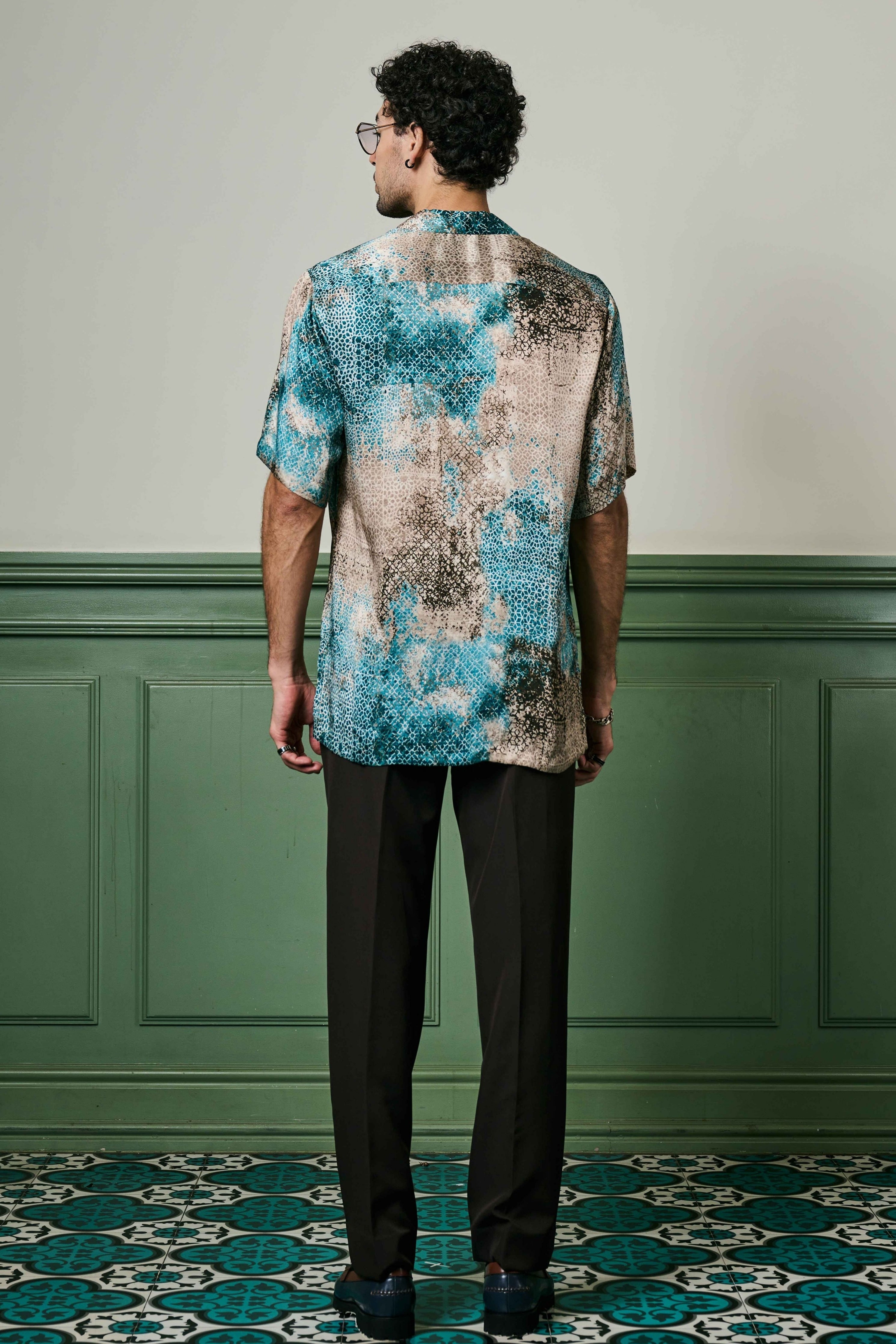 Azure Mirage Habutai Silk Shirt