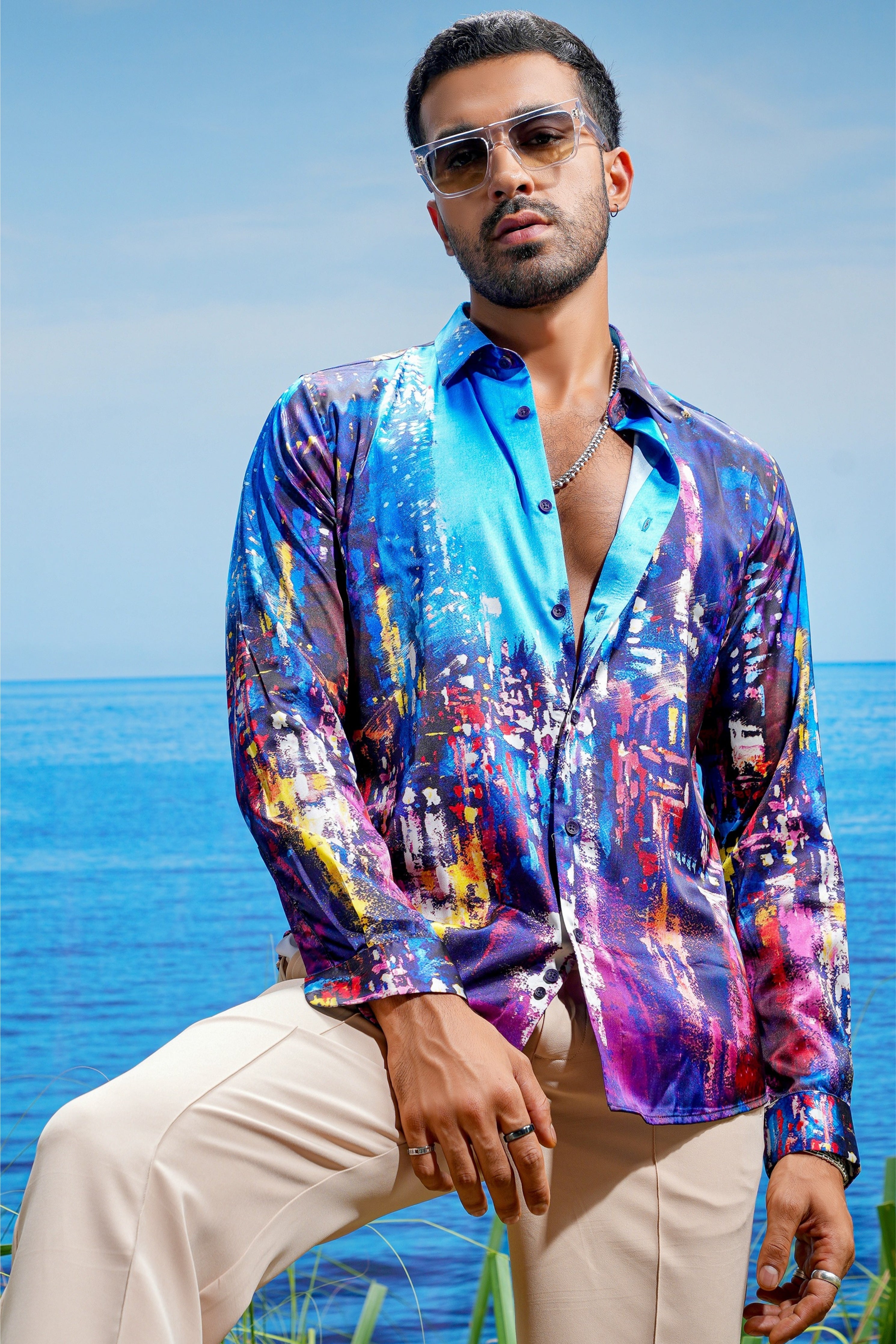 Vienna Prism Habutai Silk Shirt