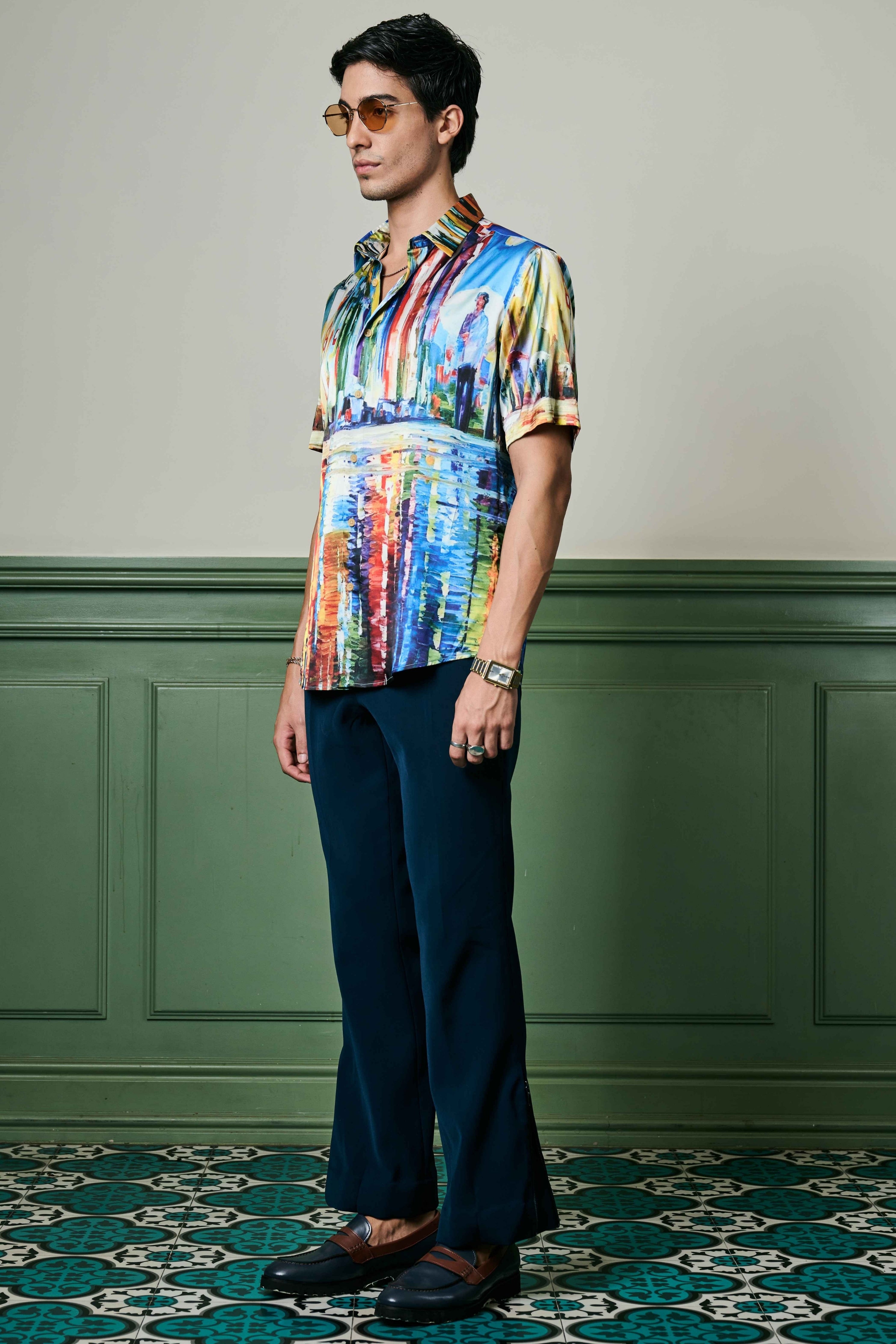 Skyline Symphony Habutai Silk Shirt
