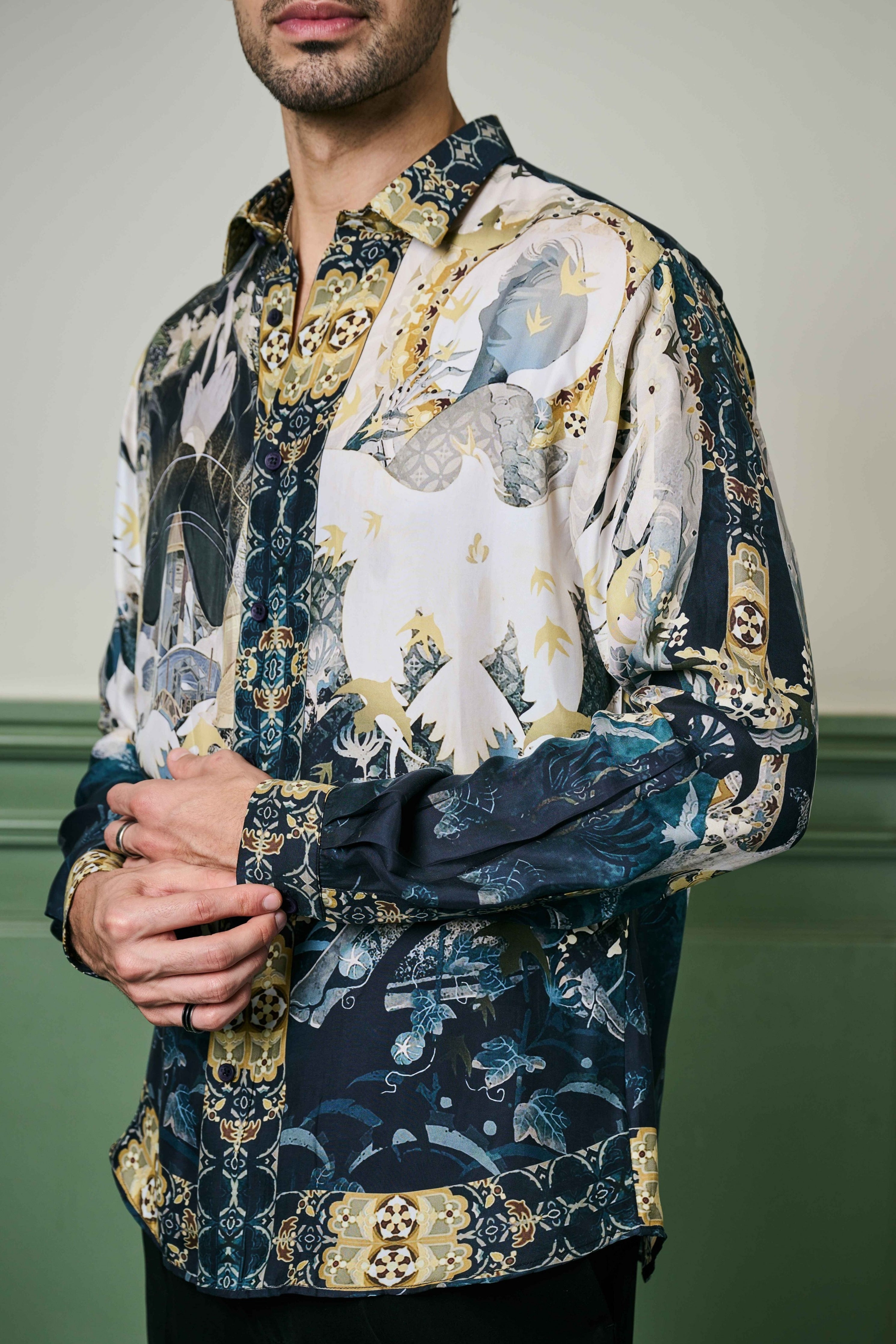 Kyoto Nightfall Habutai Silk Shirt