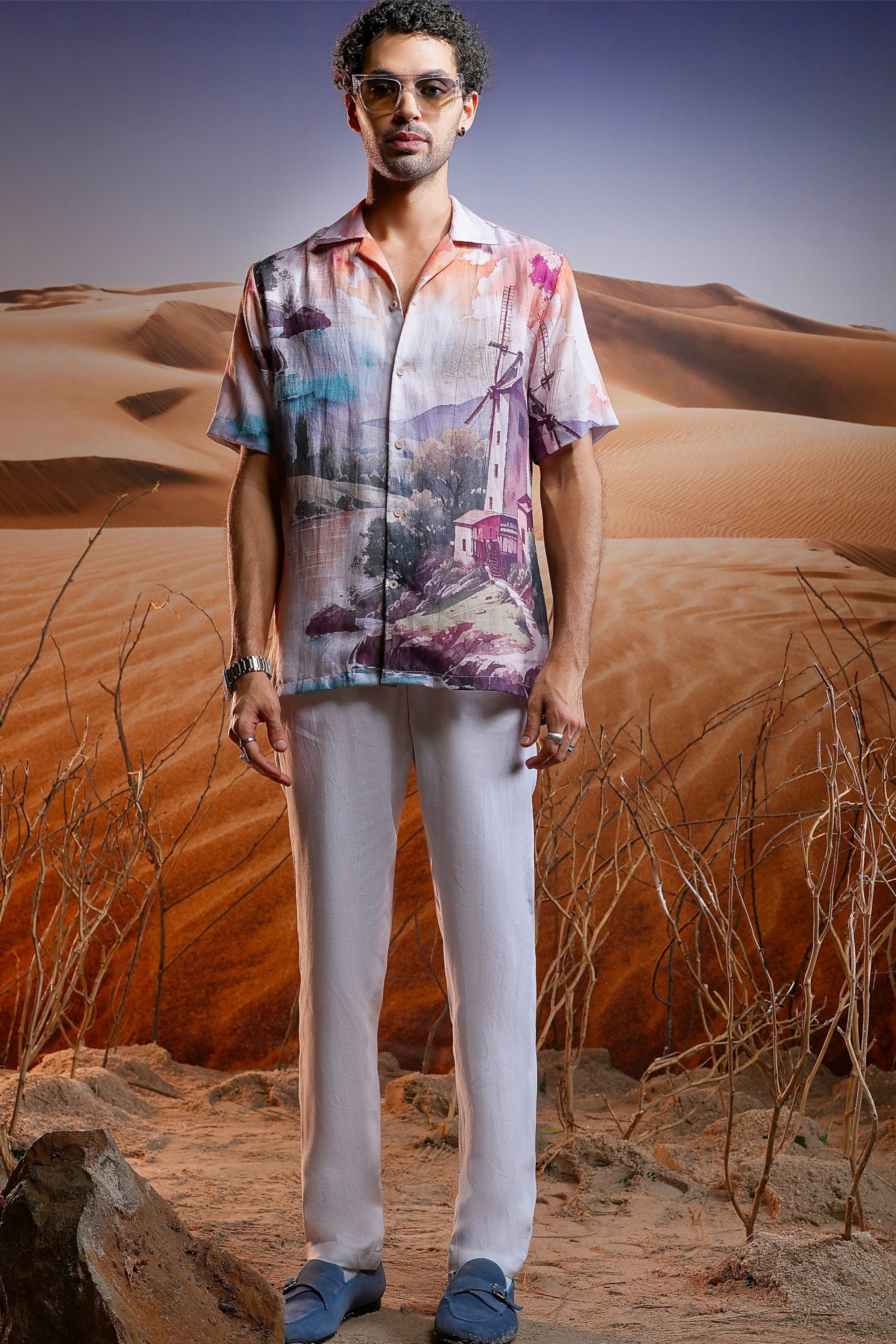 Portofino Sunset Linen Cuban Shirt
