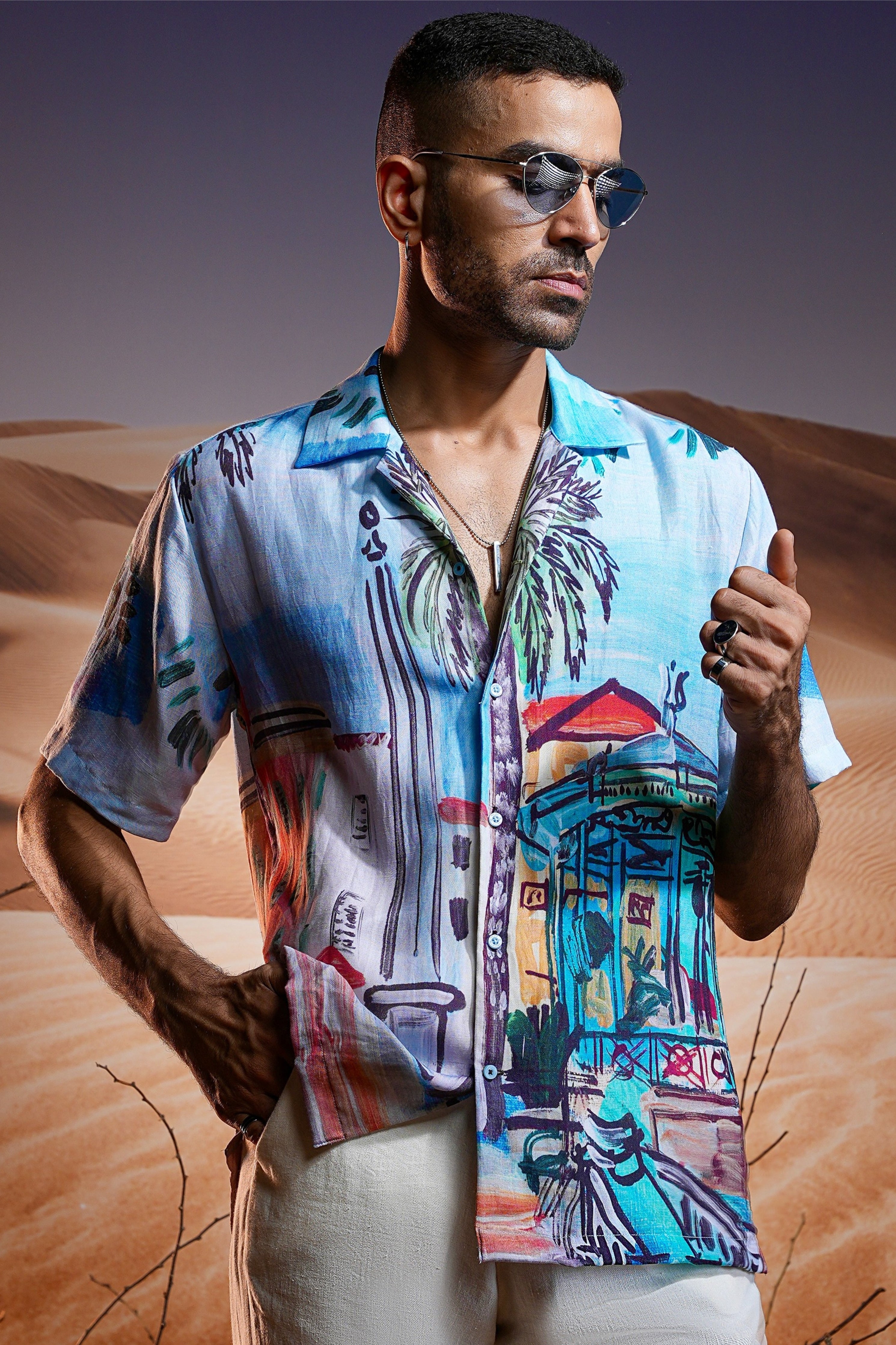 Riviera Escapade Linen Cuban Shirt