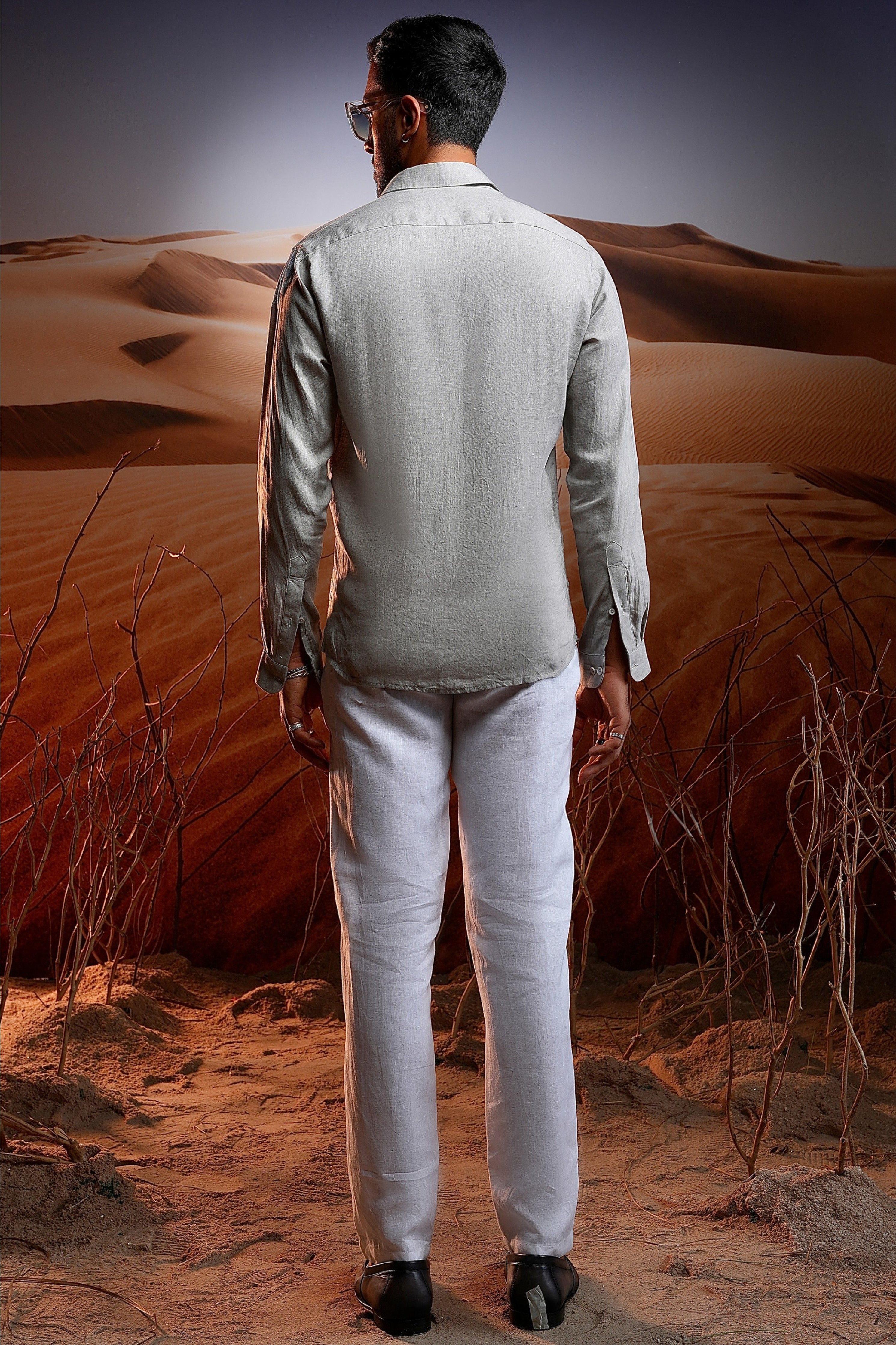 Phoenix Whisper Embroidered Linen Shirt