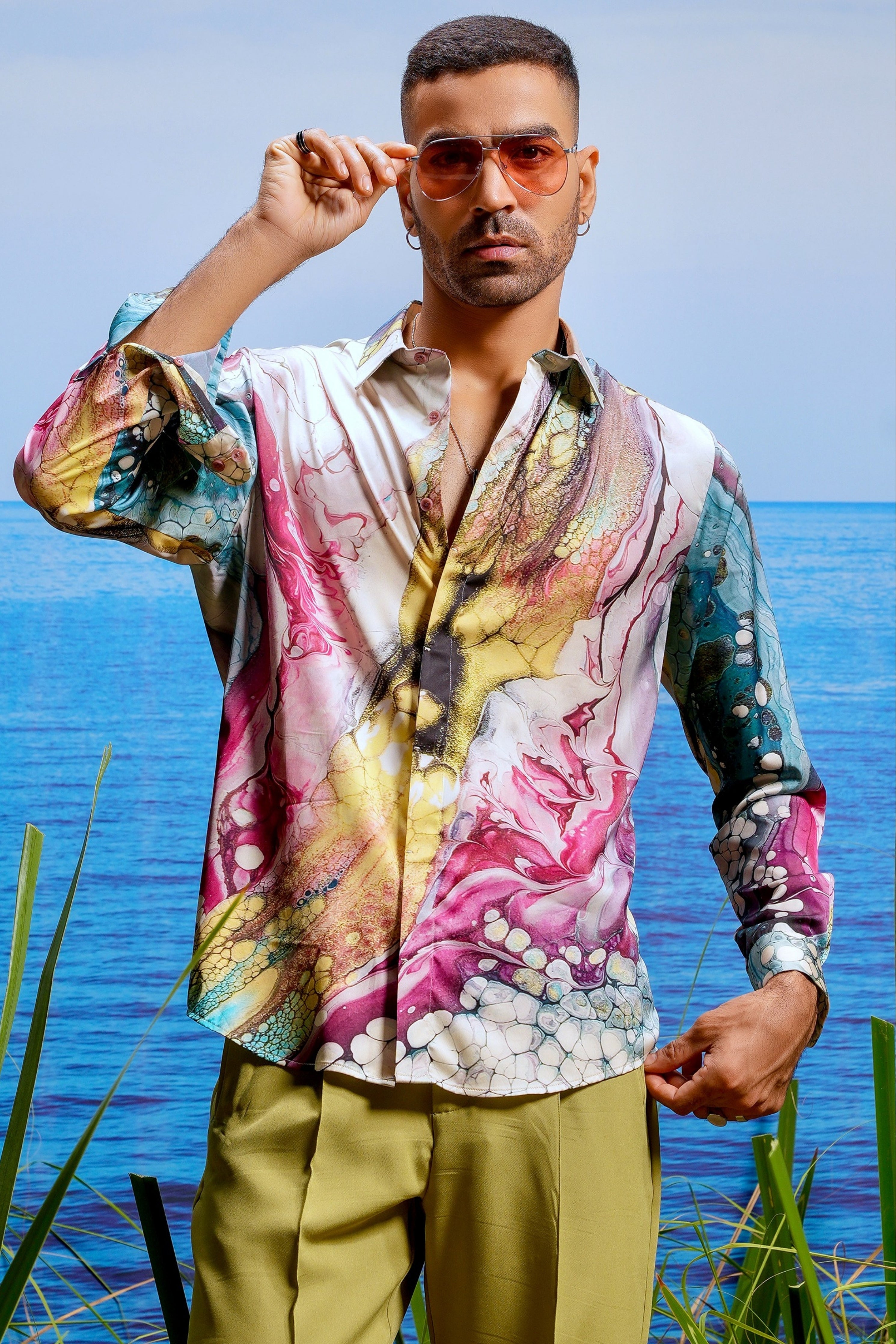 Crimson Abyss Habutai Silk Shirt