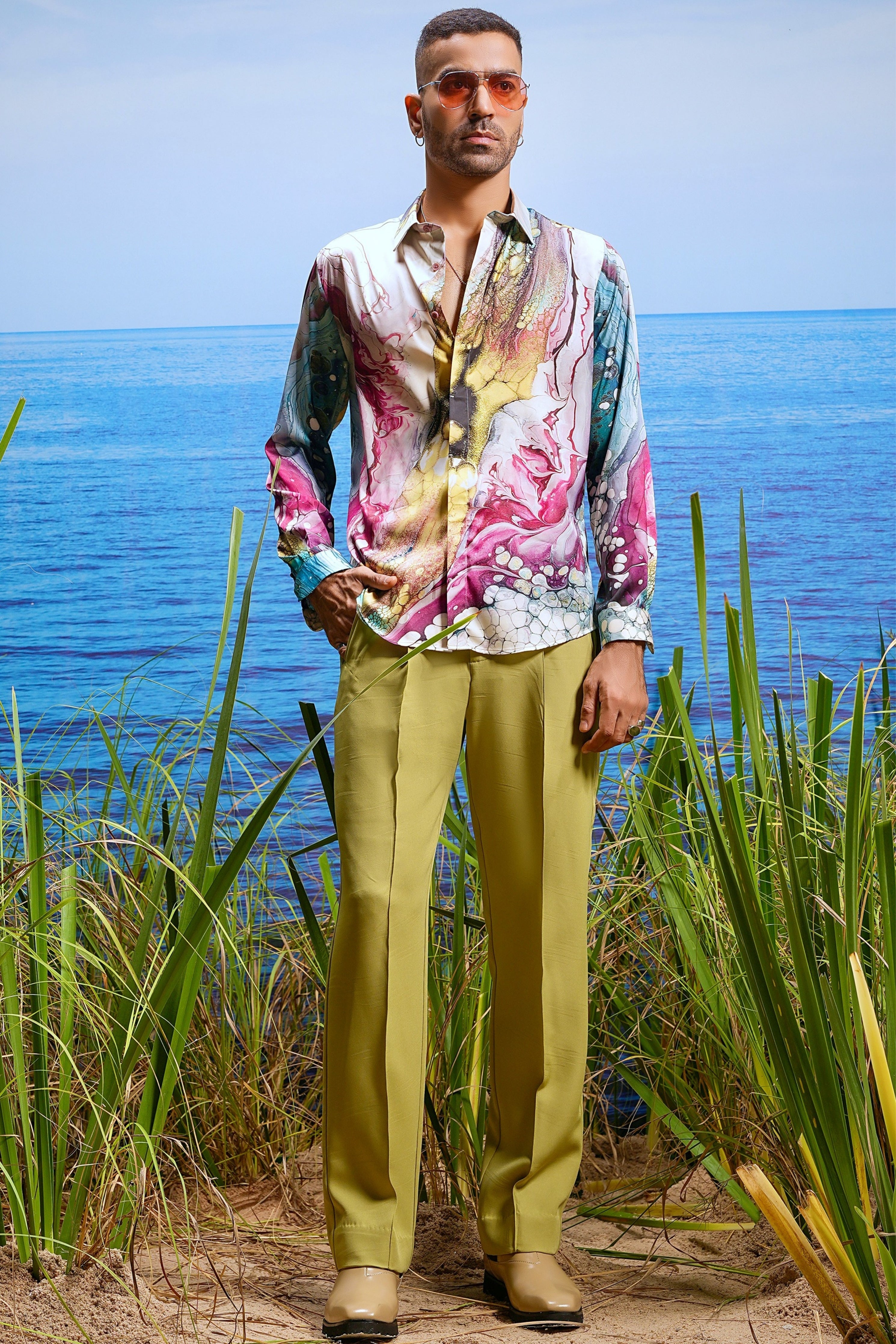 Crimson Abyss Habutai Silk Shirt