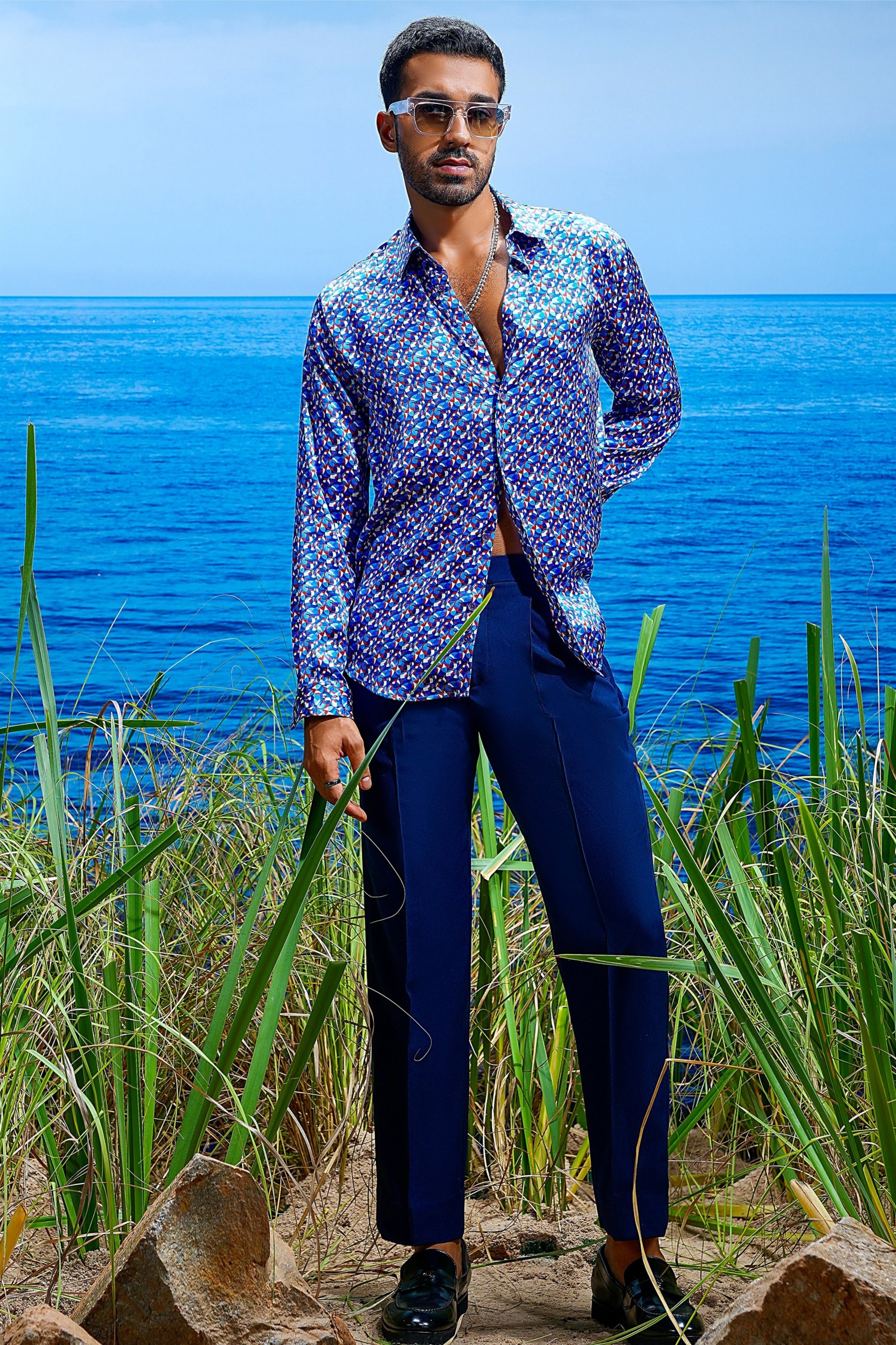 Prismatic Horizon Habutai Silk Shirt