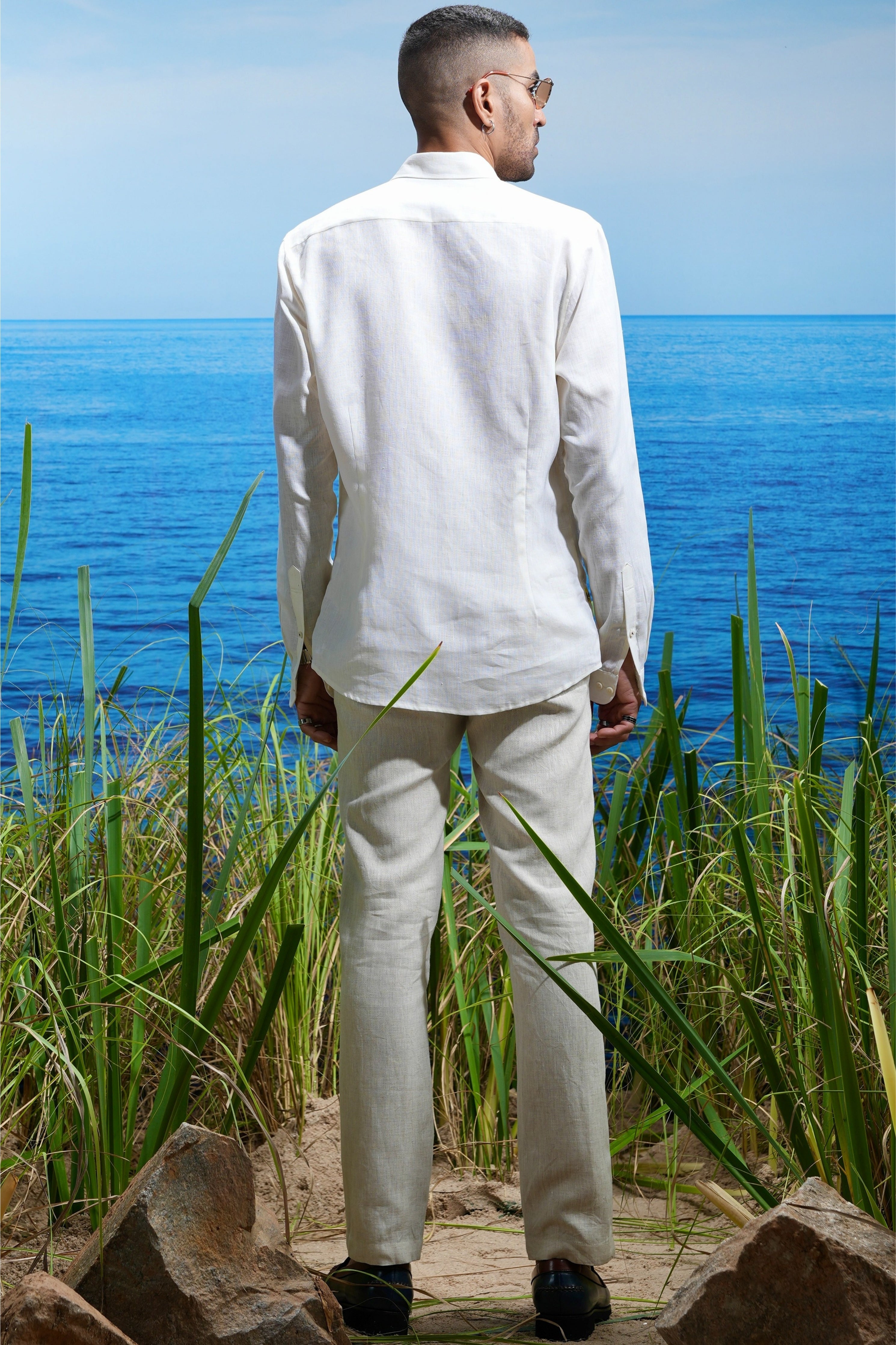 Floral Odyssey Embroidered Linen Shirt