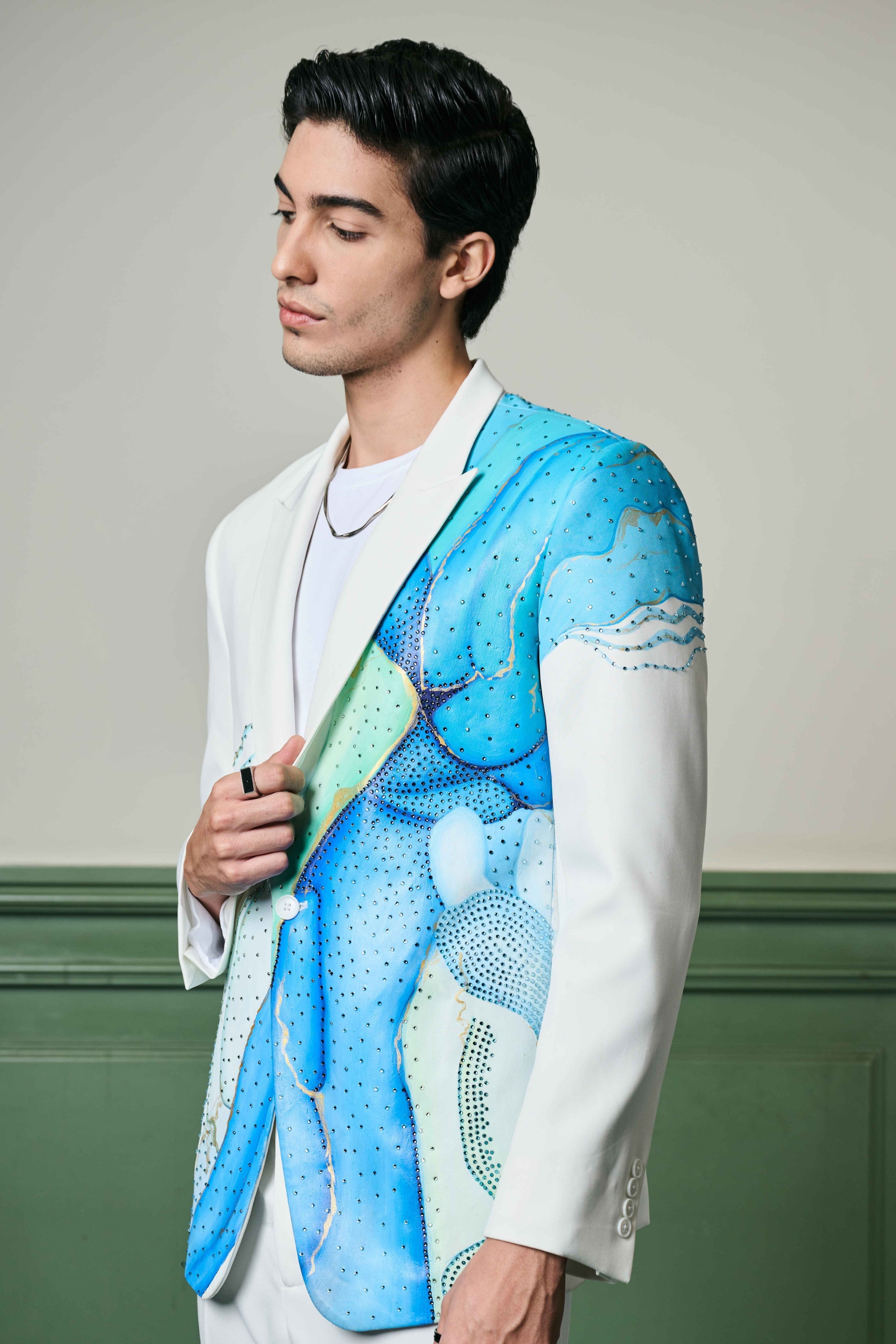 Aqua Hand-Painted Ceremonial Suit