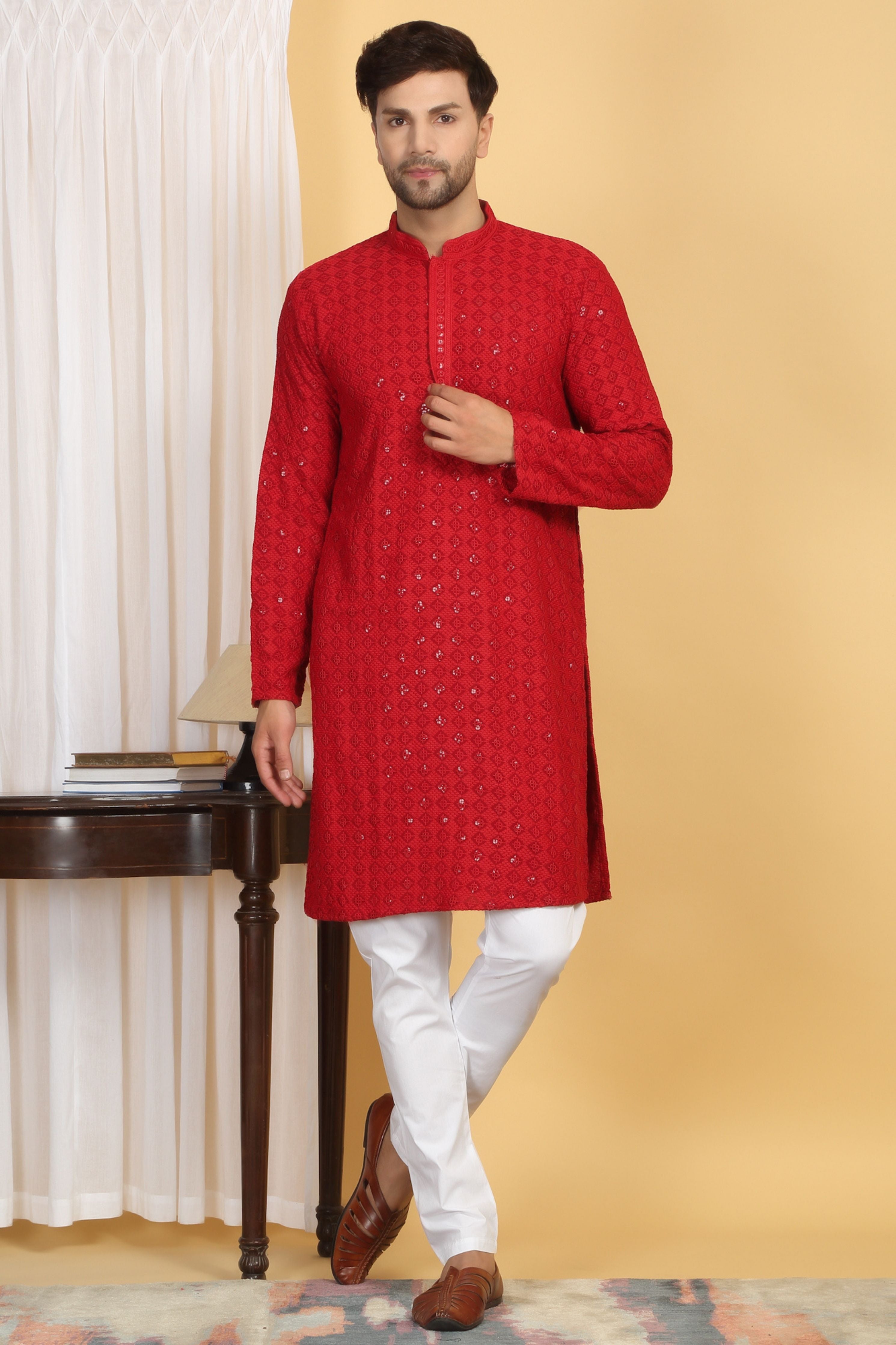 Nav Harsh Embroidered Kurta  Churidaar Set