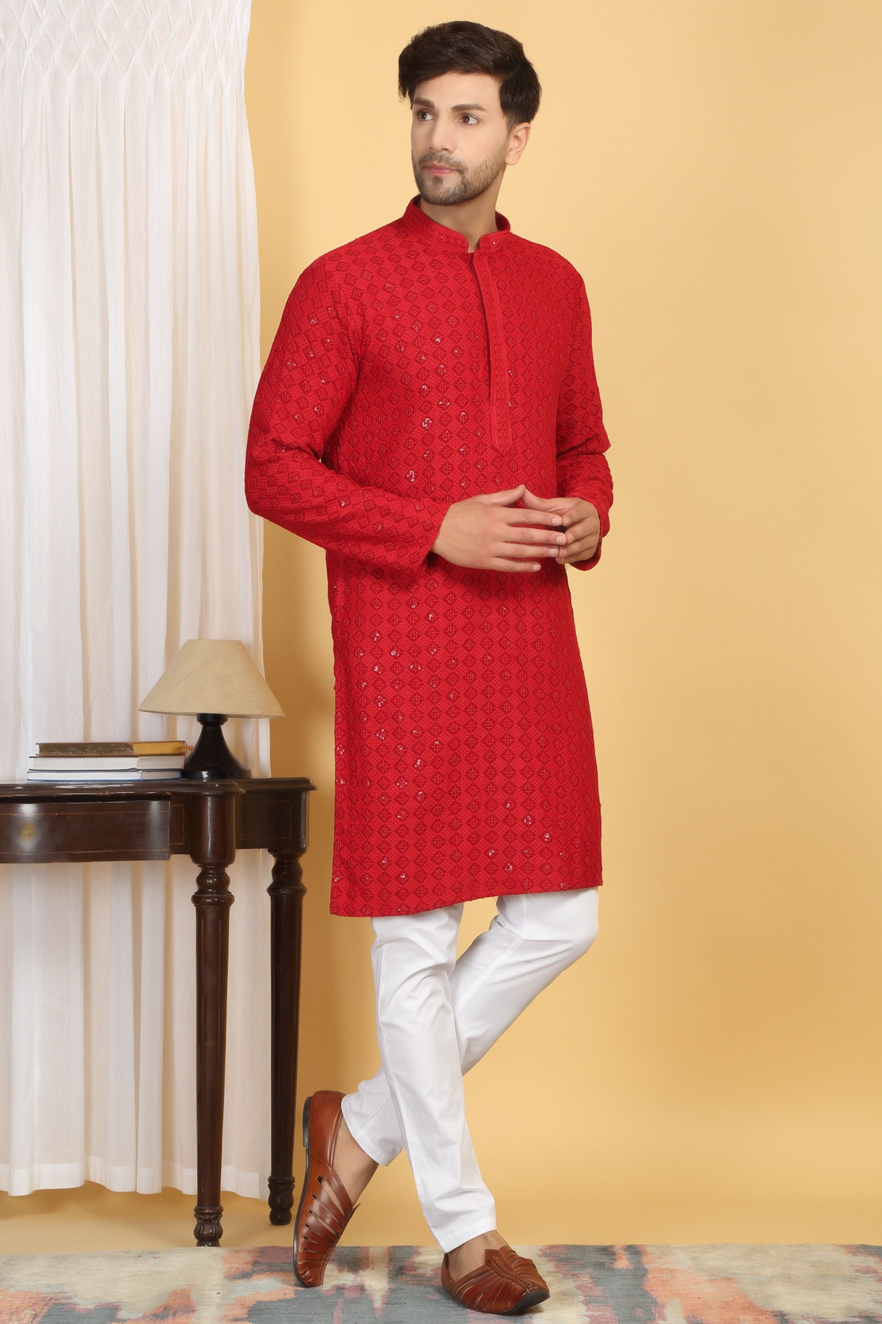 Nav Harsh Embroidered Kurta  Churidaar Set