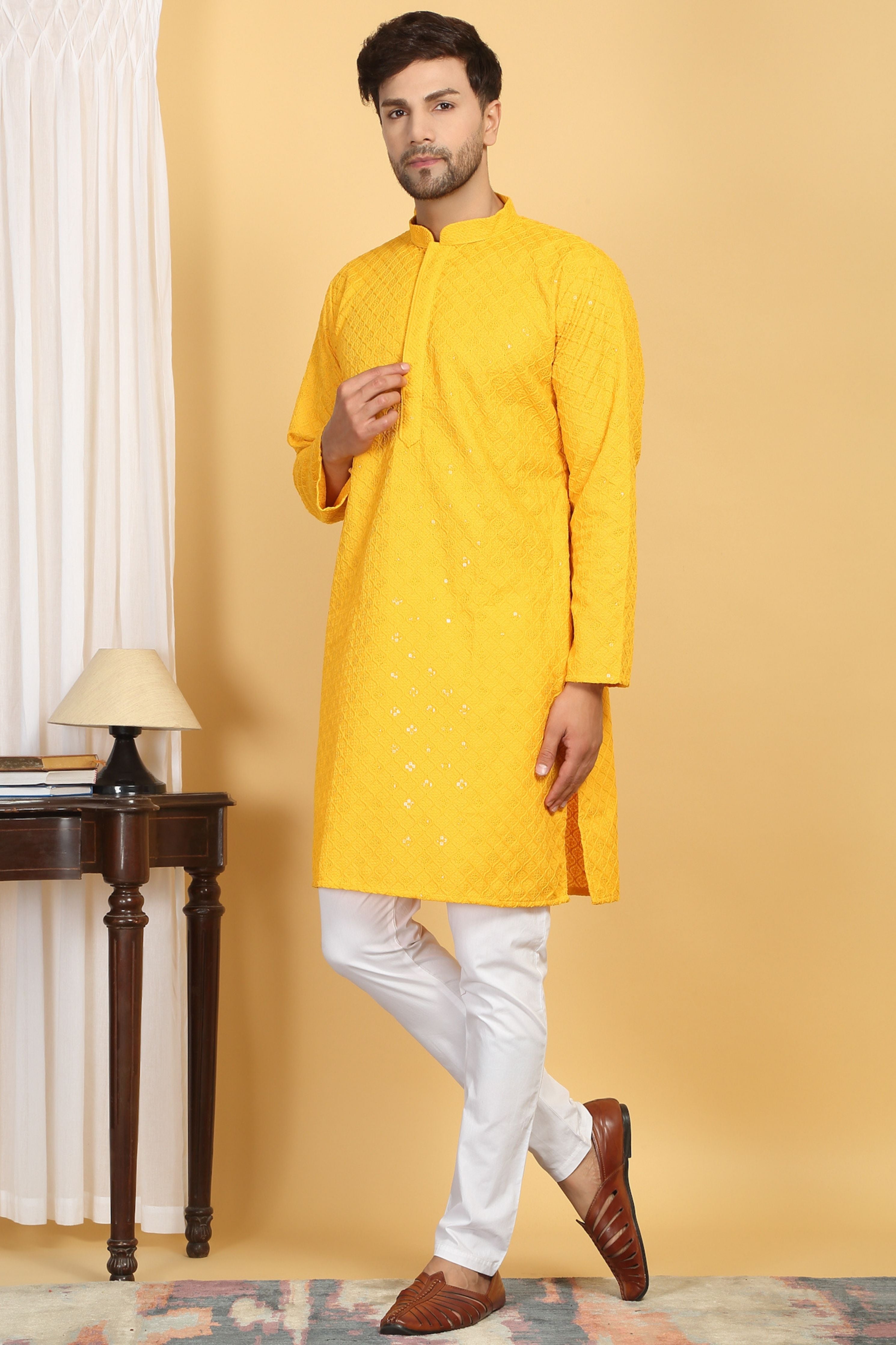 Navyam Embroidered  Kurta Churidaar Set