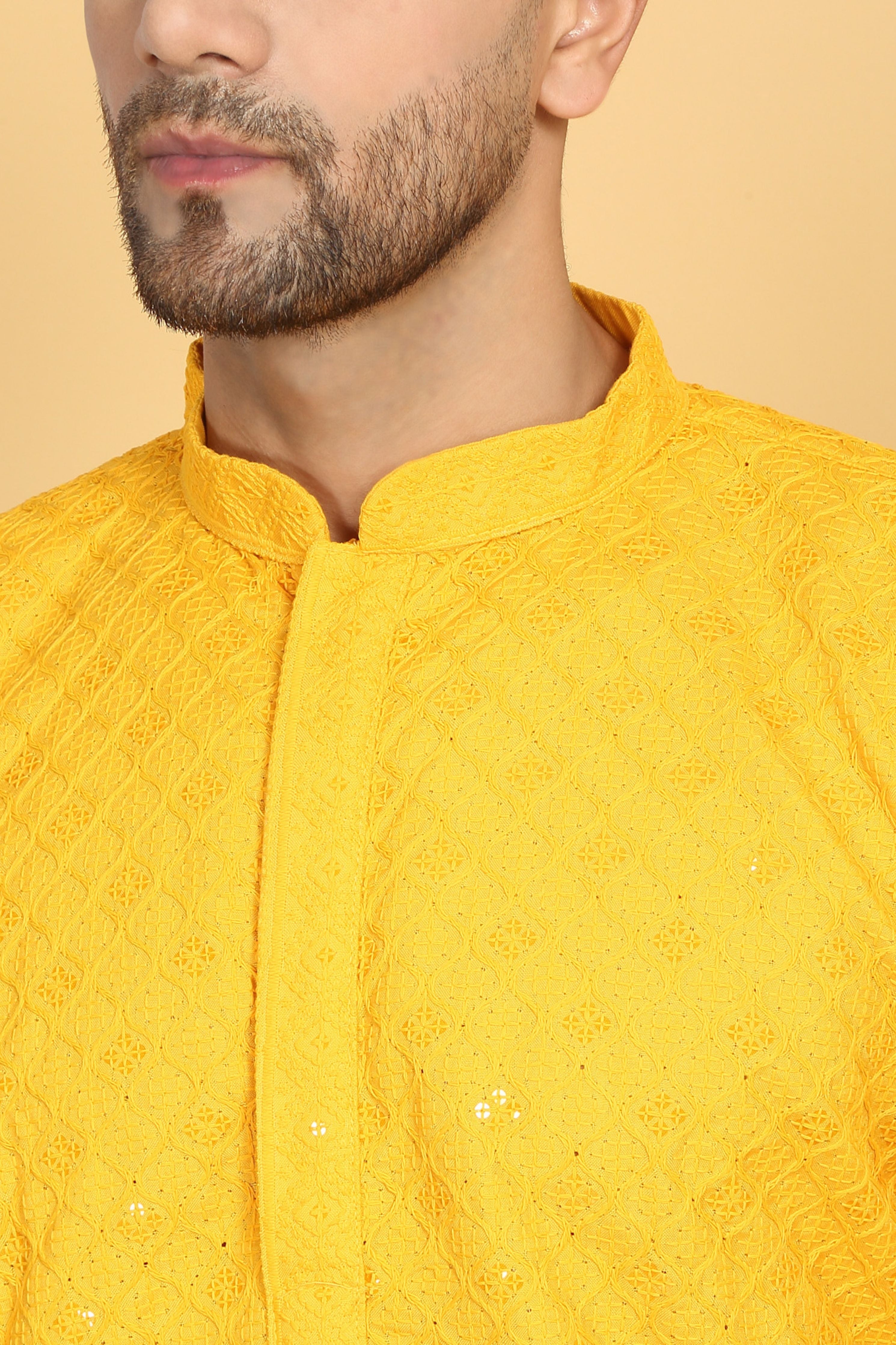 Navyam Yellow Embroidered Kurta Set