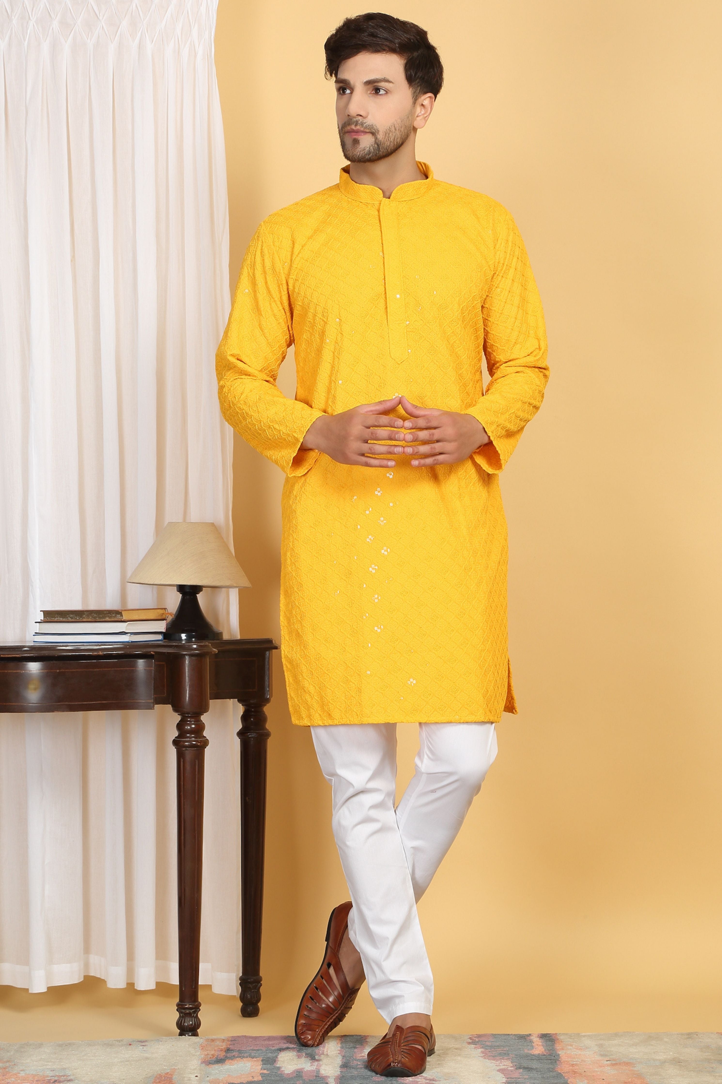 Navyam Embroidered  Kurta Churidaar Set