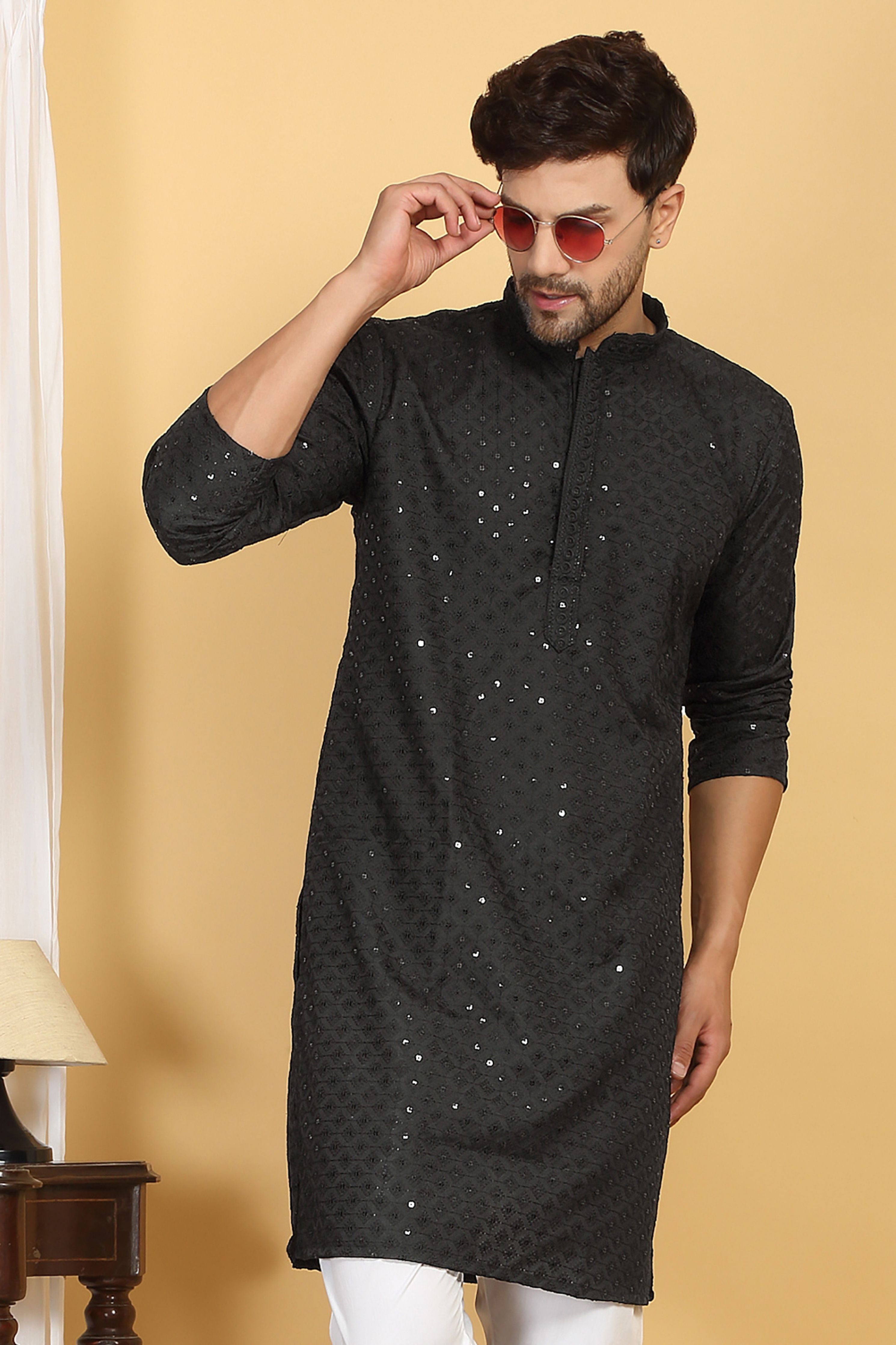 Harshit Black Embroidered Kurta Set