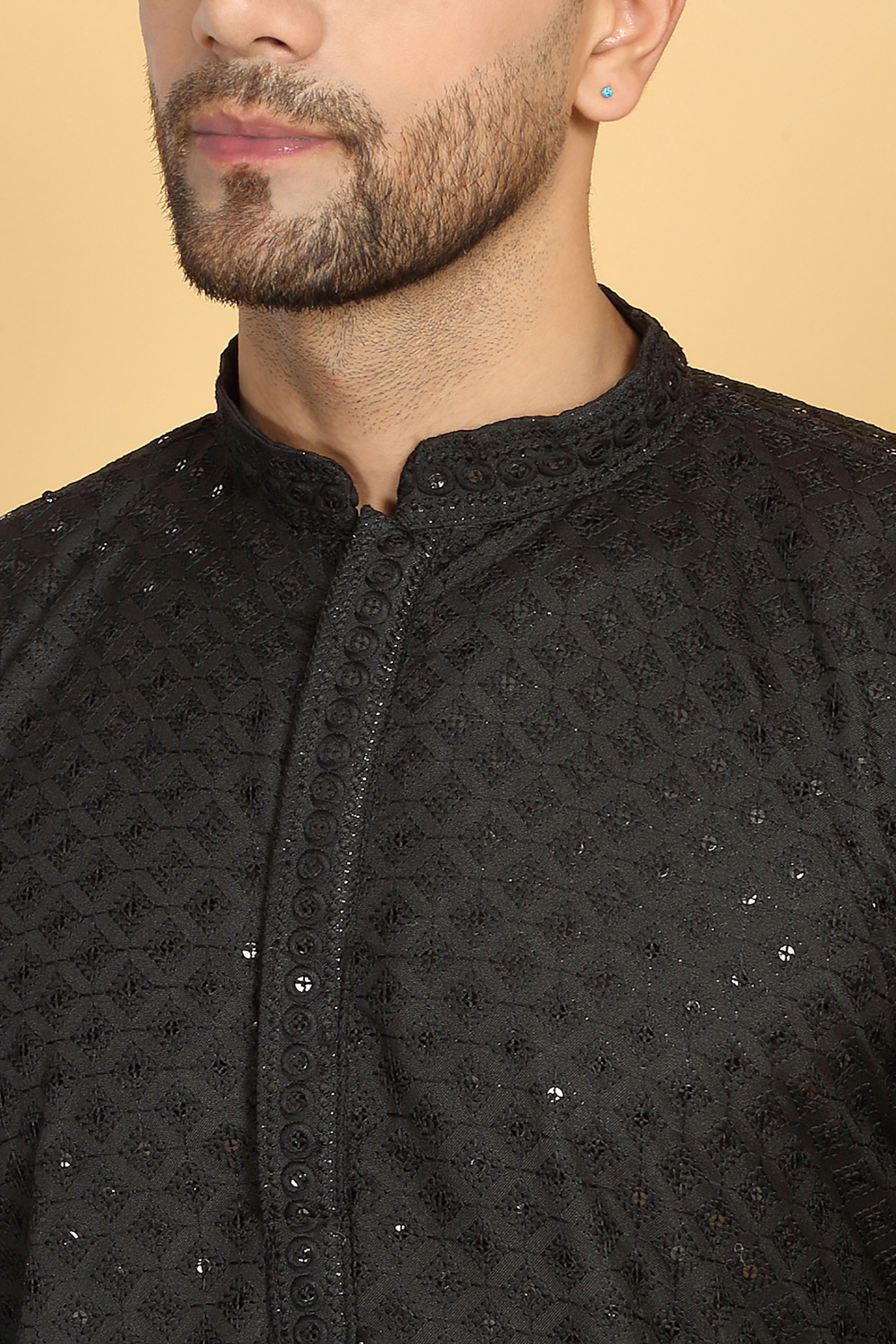 Harshit Black Embroidered Kurta Set
