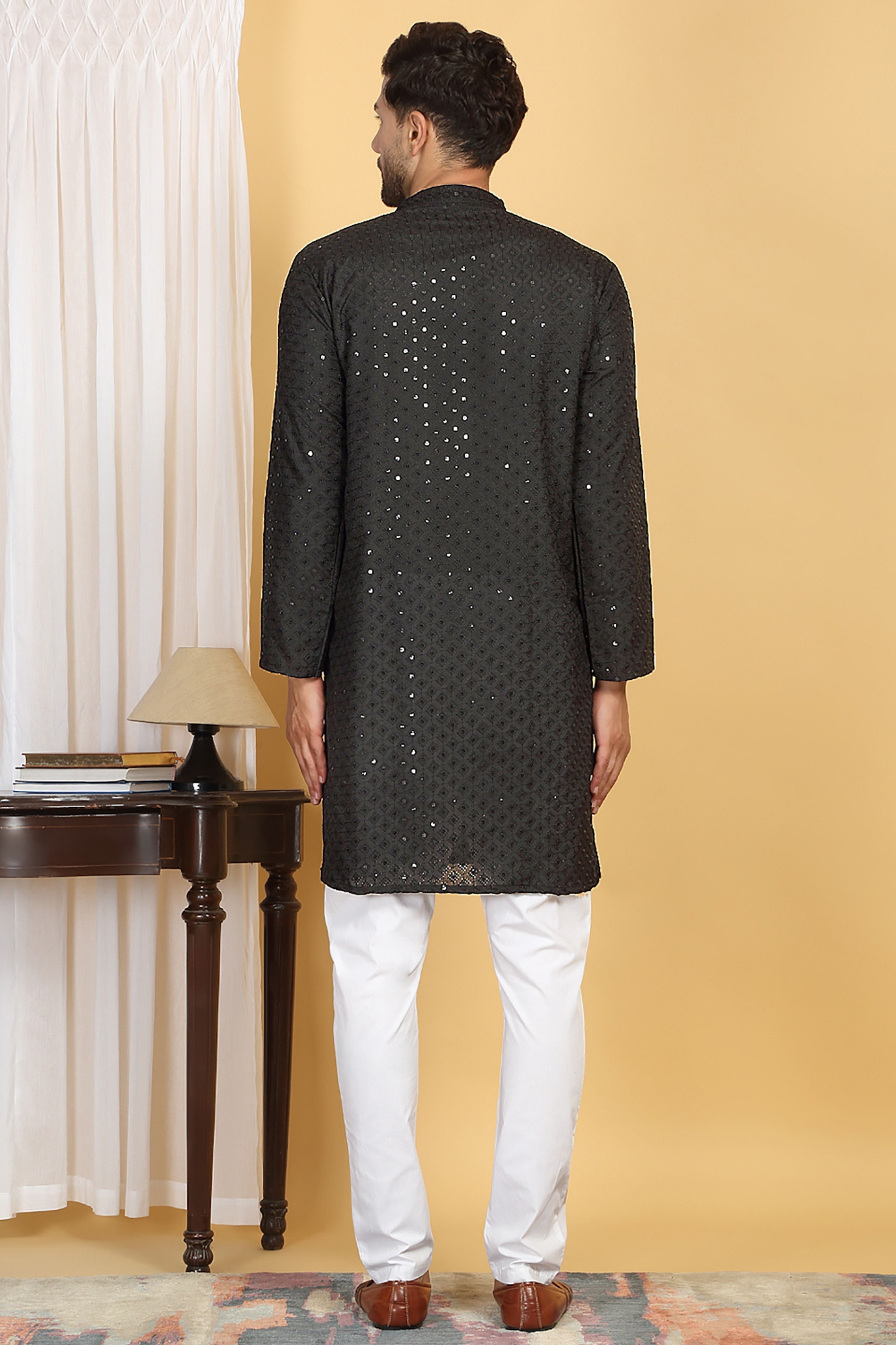 Harshit Black Embroidered Kurta Set