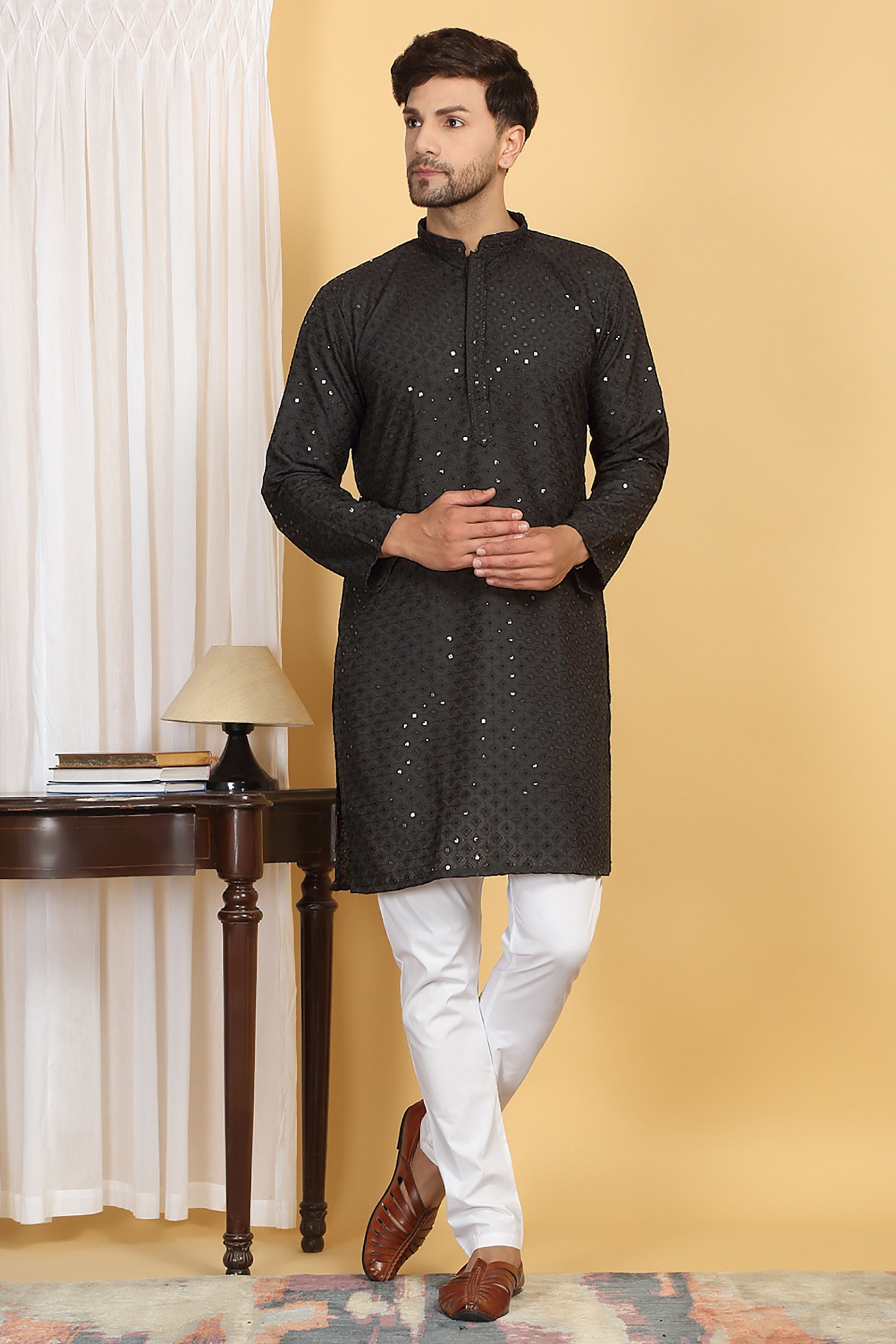 Harshit Black Embroidered Kurta Set