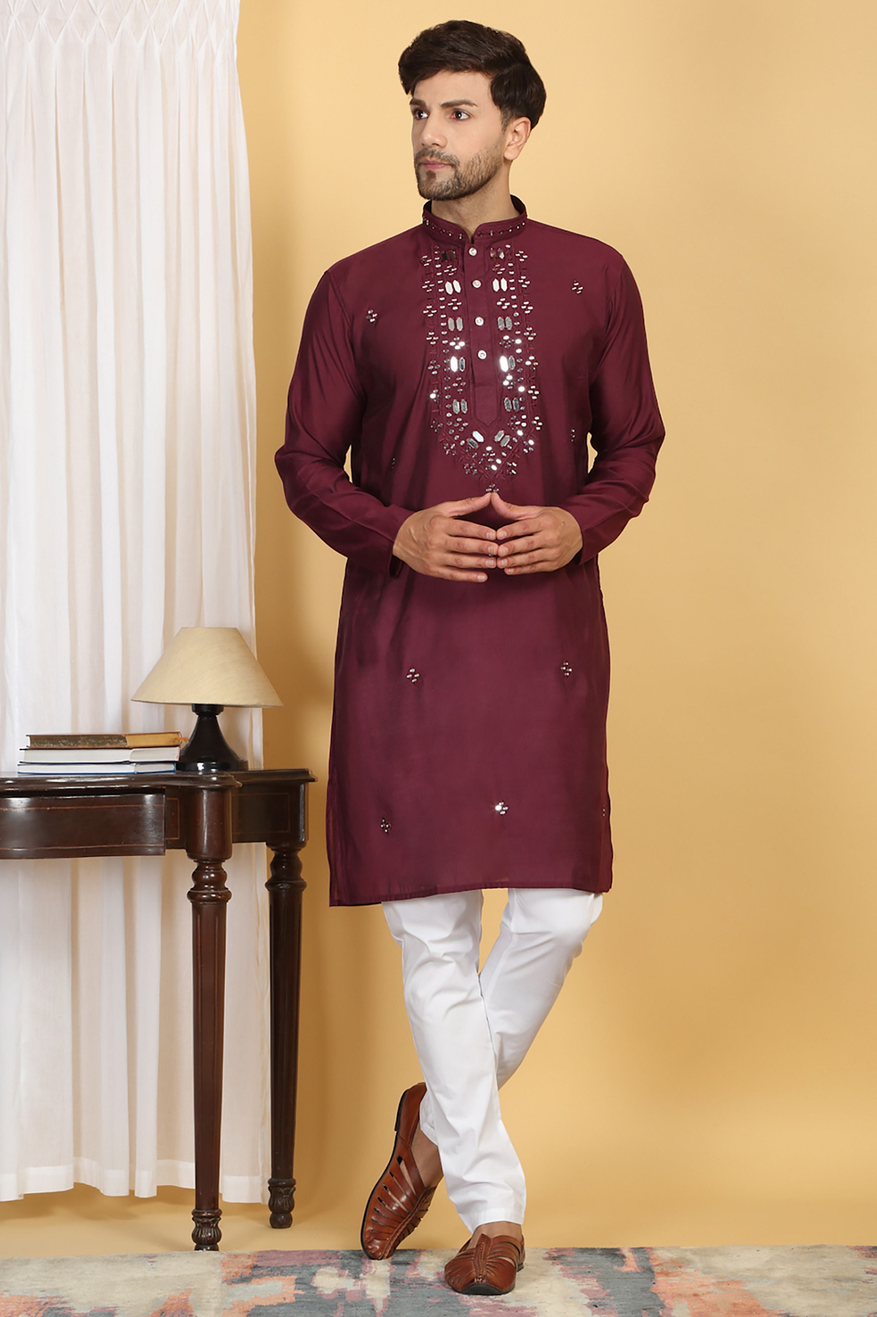 Rajat  Mirror Embroidery Work Kurta Set