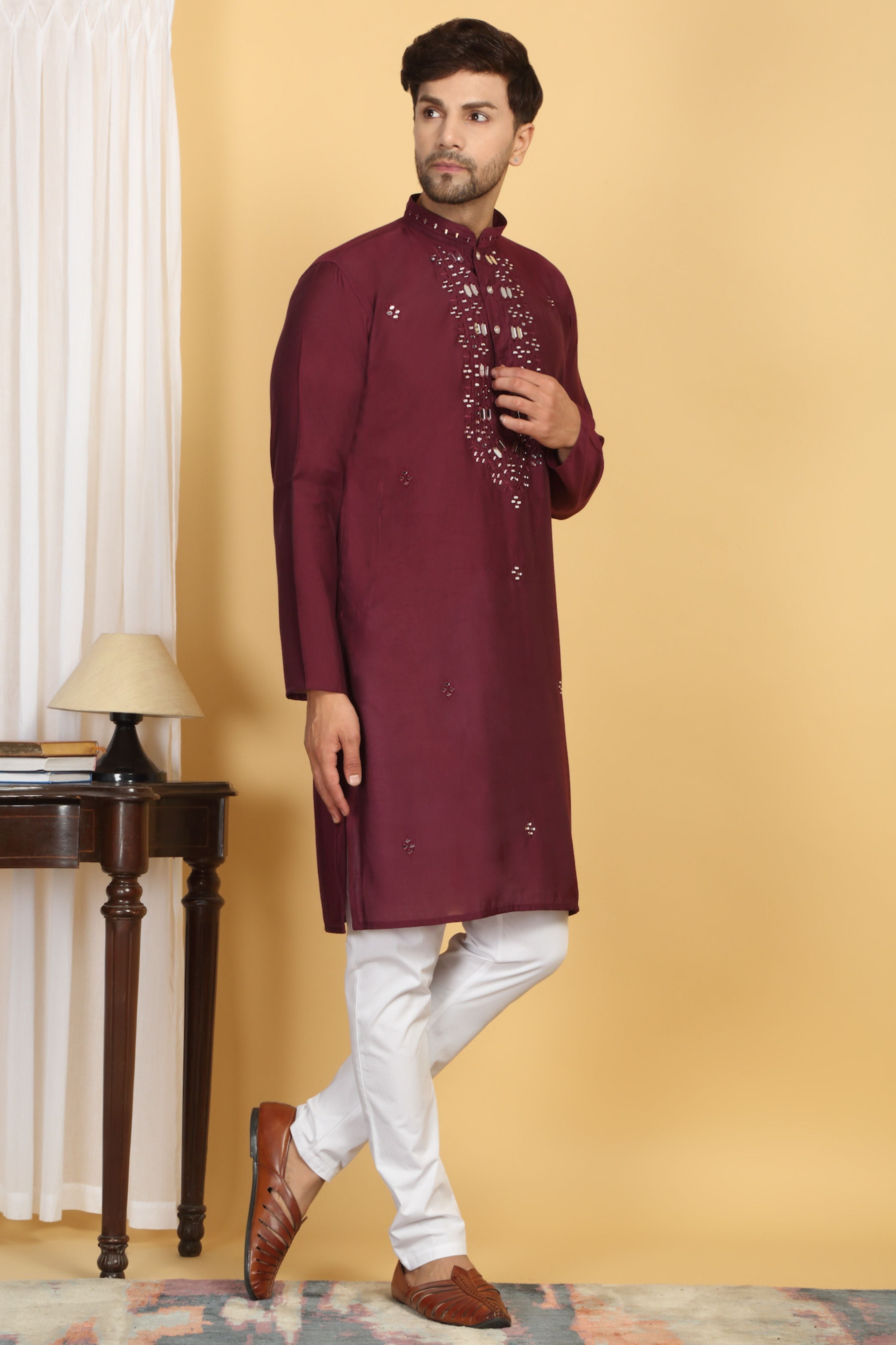 Rajat  Mirror Embroidery Work Kurta Set