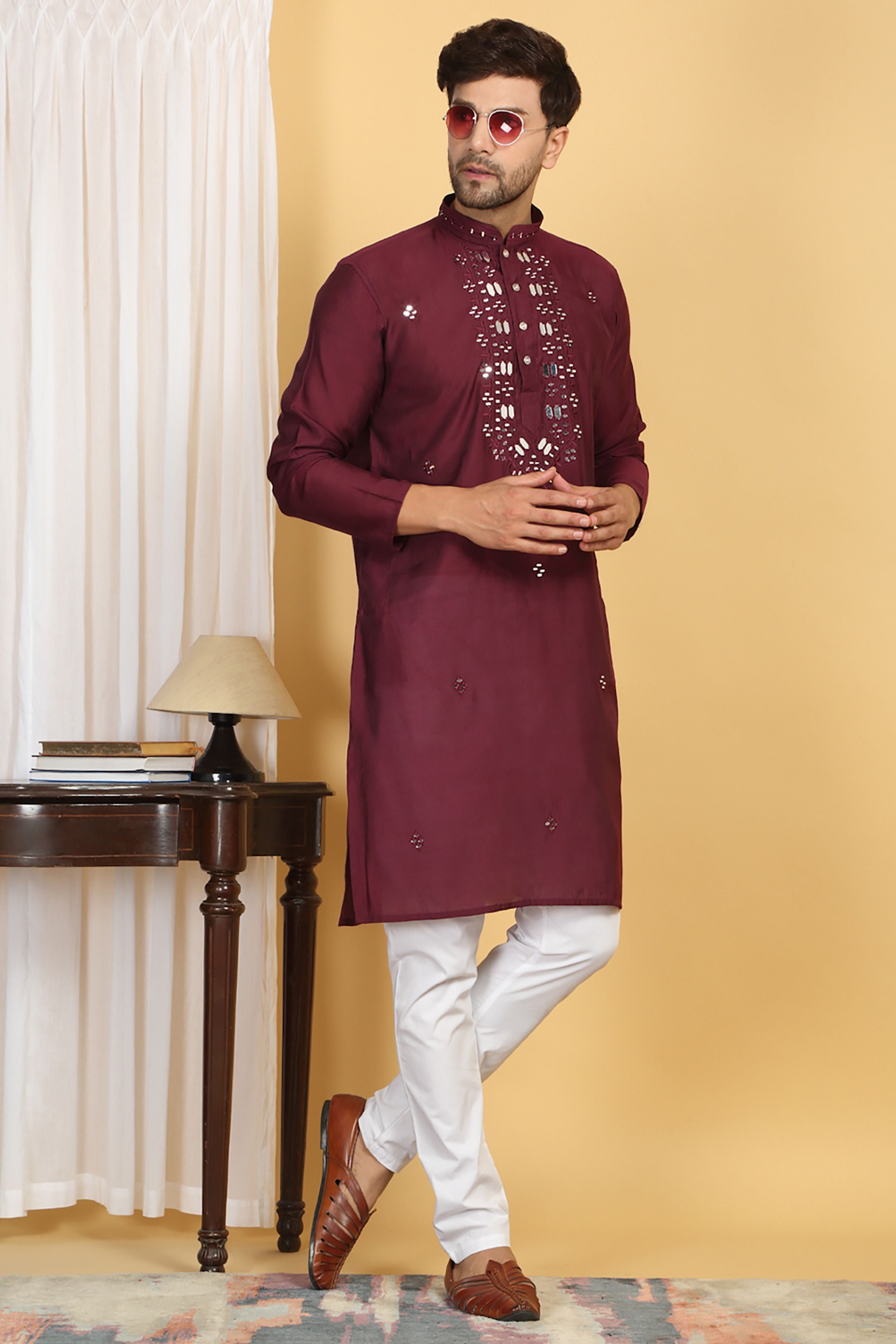 Rajat  Mirror Embroidery Work Kurta Set