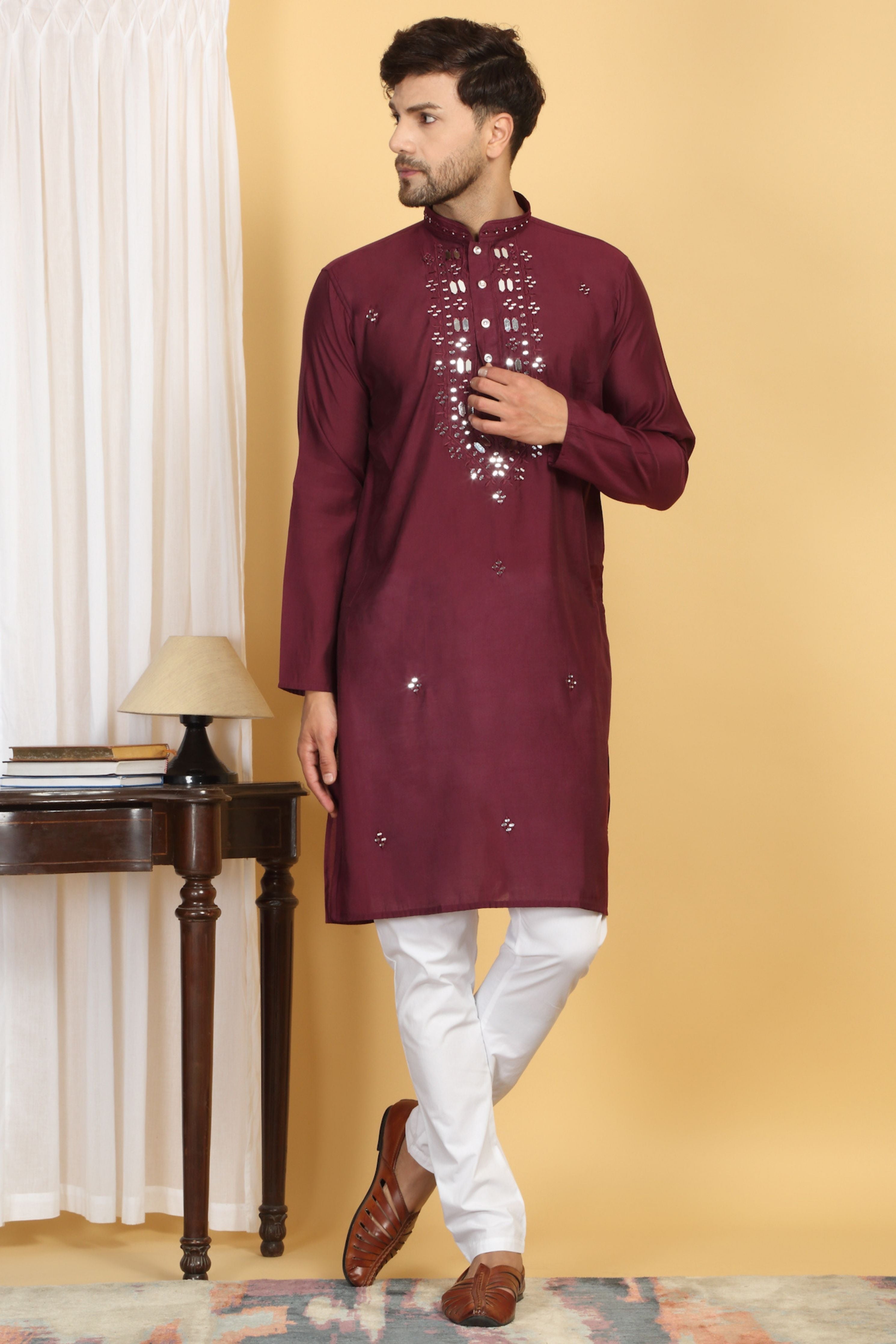 Rajat  Mirror Embroidery Work Kurta Set