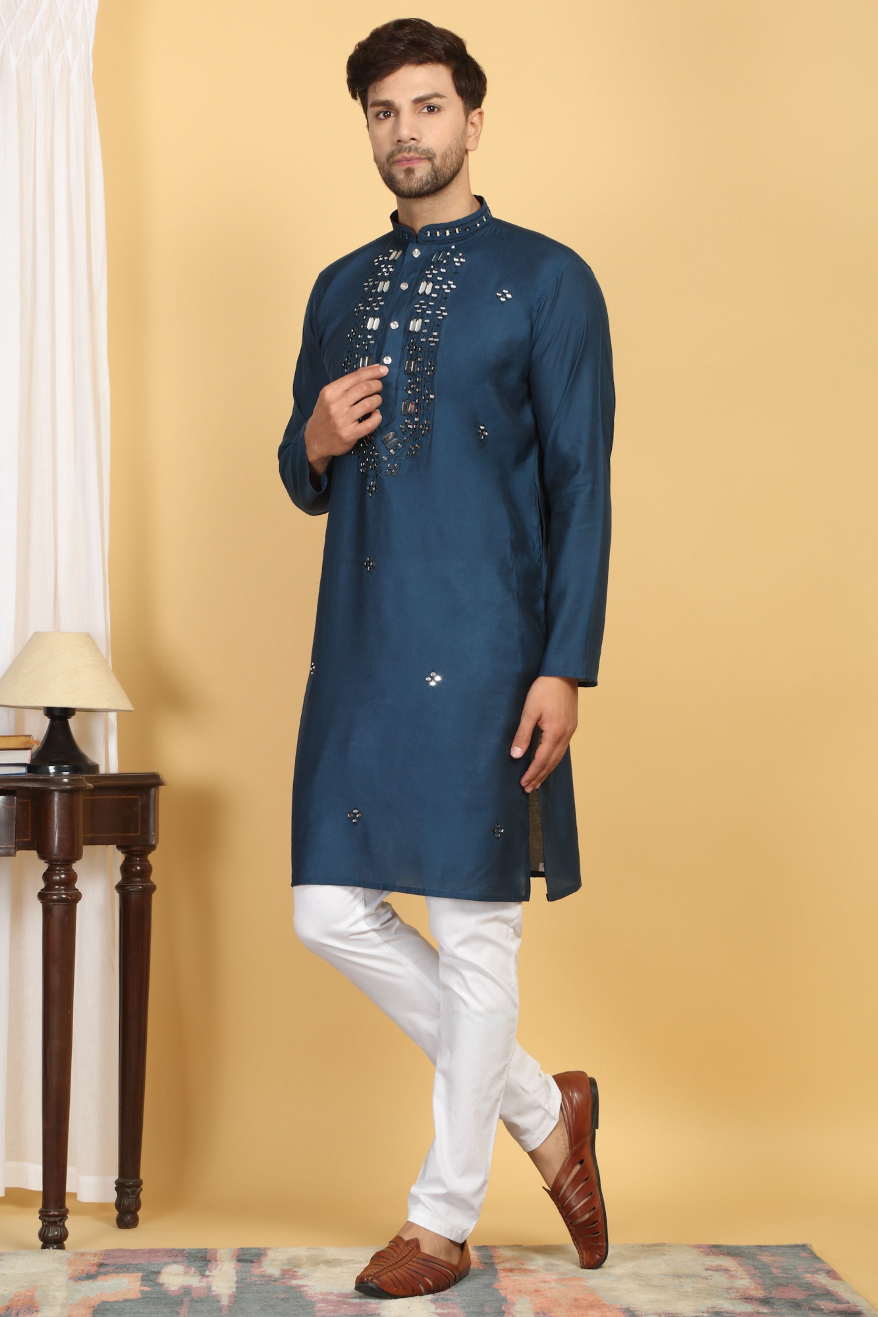 Rajat  Mirror Embroidery Work Kurta Set