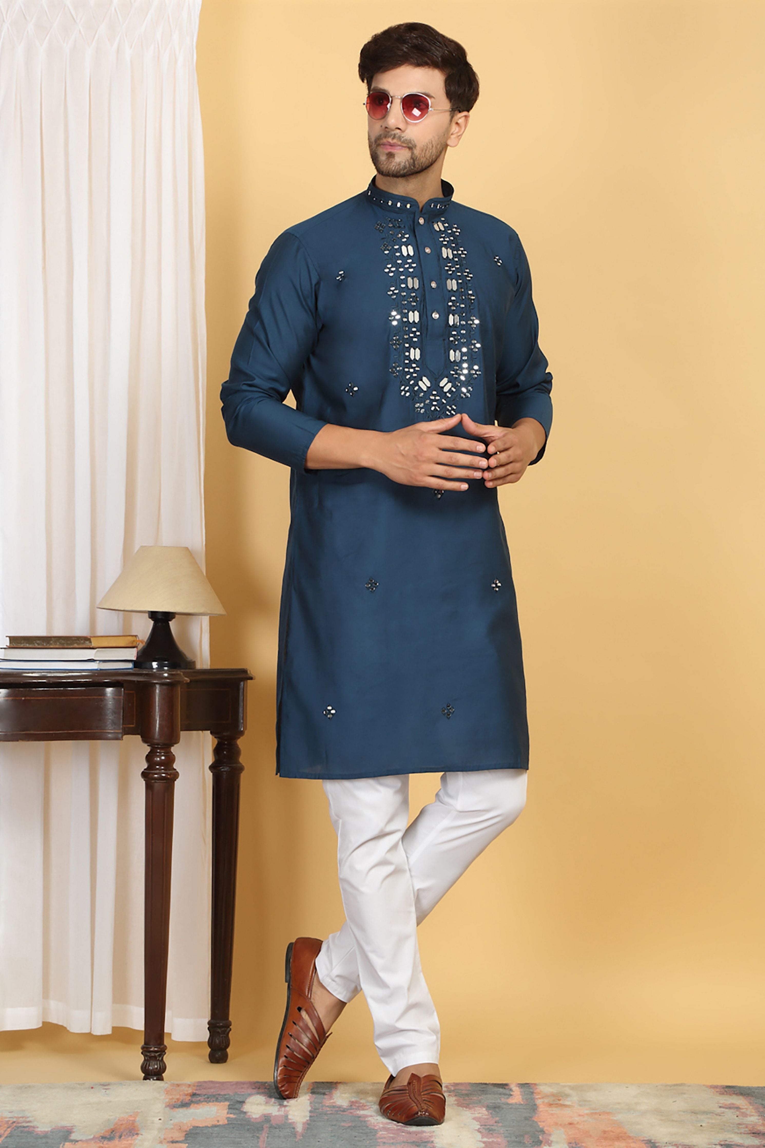Rajat  Mirror Embroidery Work Kurta Set