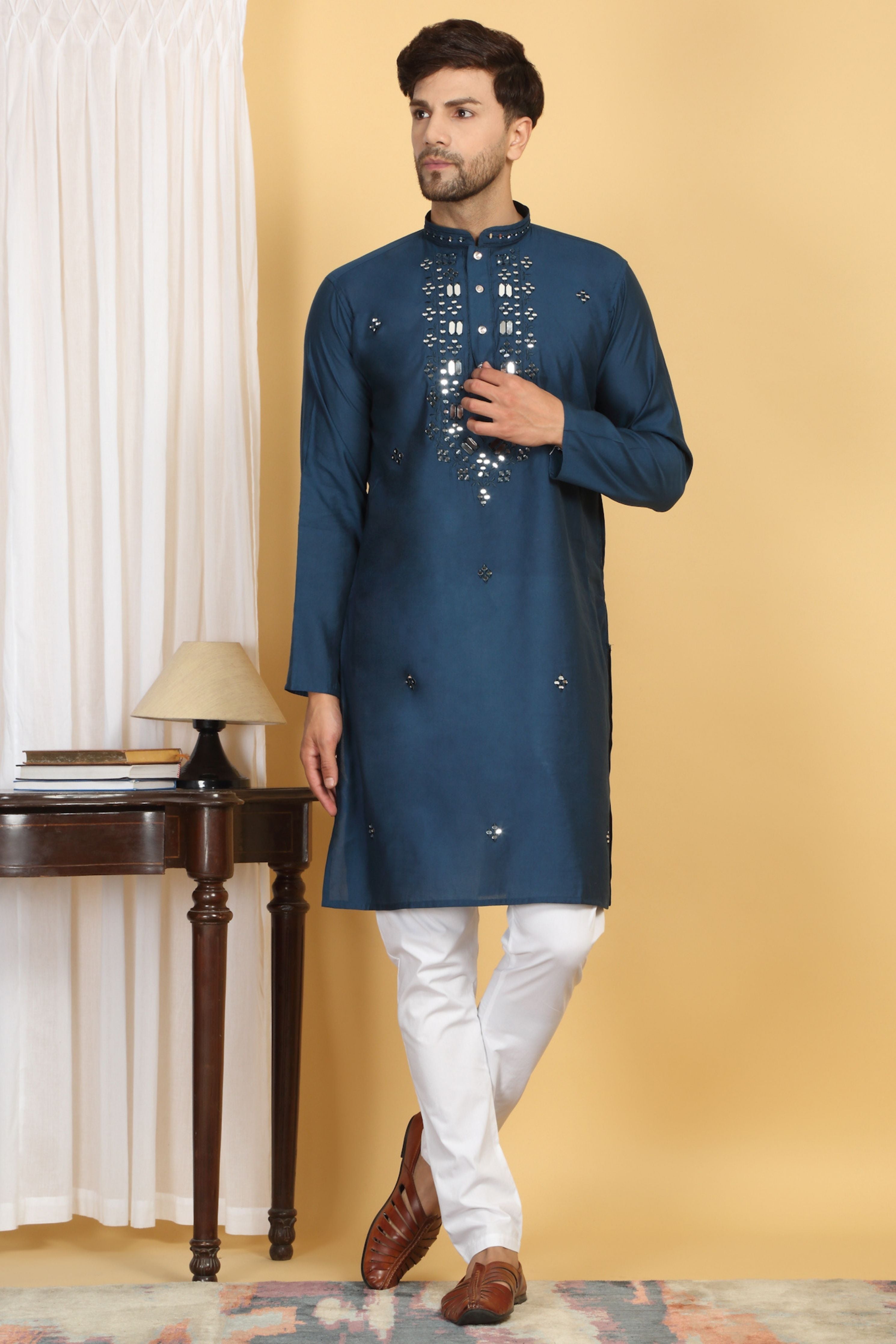 Rajat  Mirror Embroidery Work Kurta Set