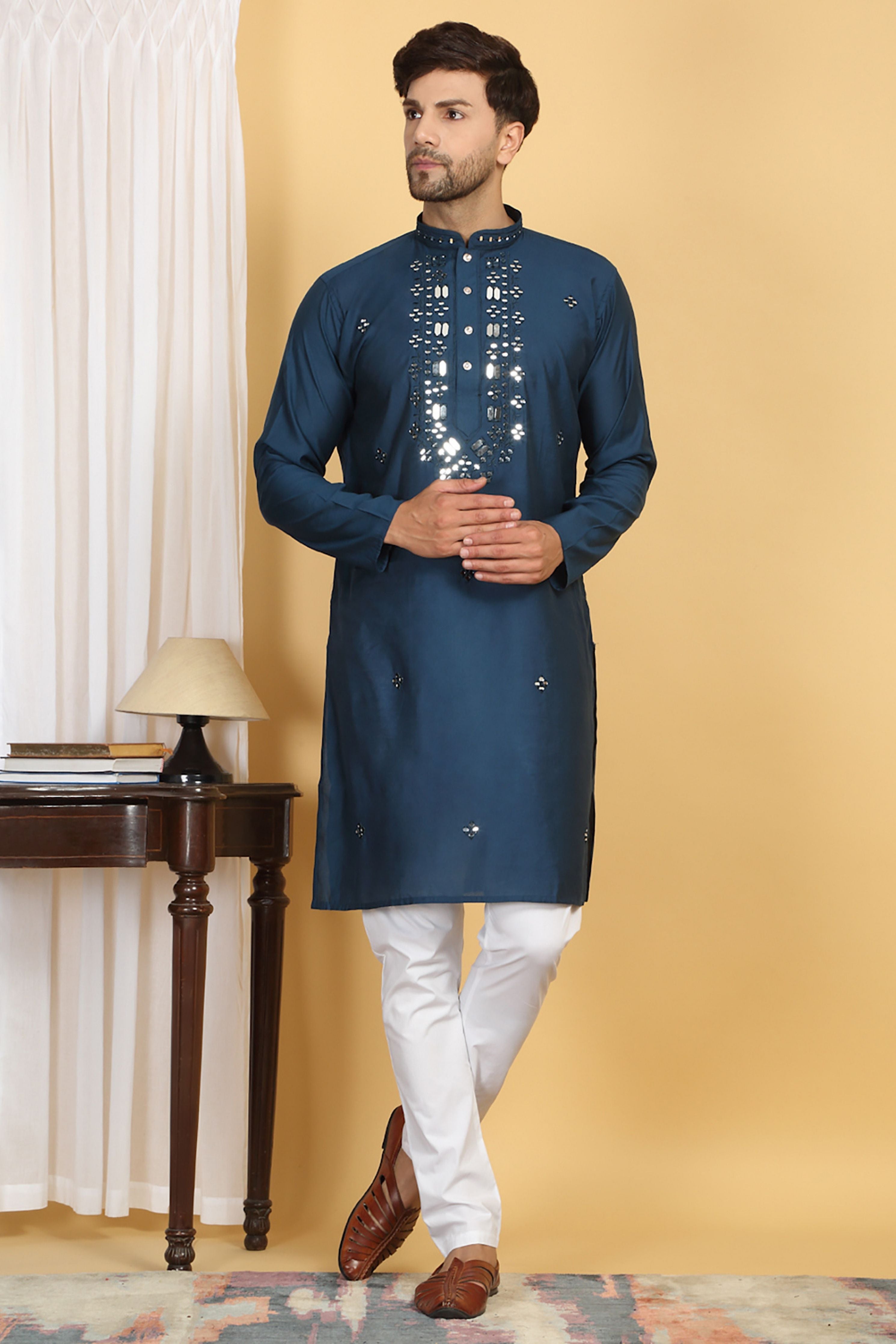 Rajat  Mirror Embroidery Work Kurta Set