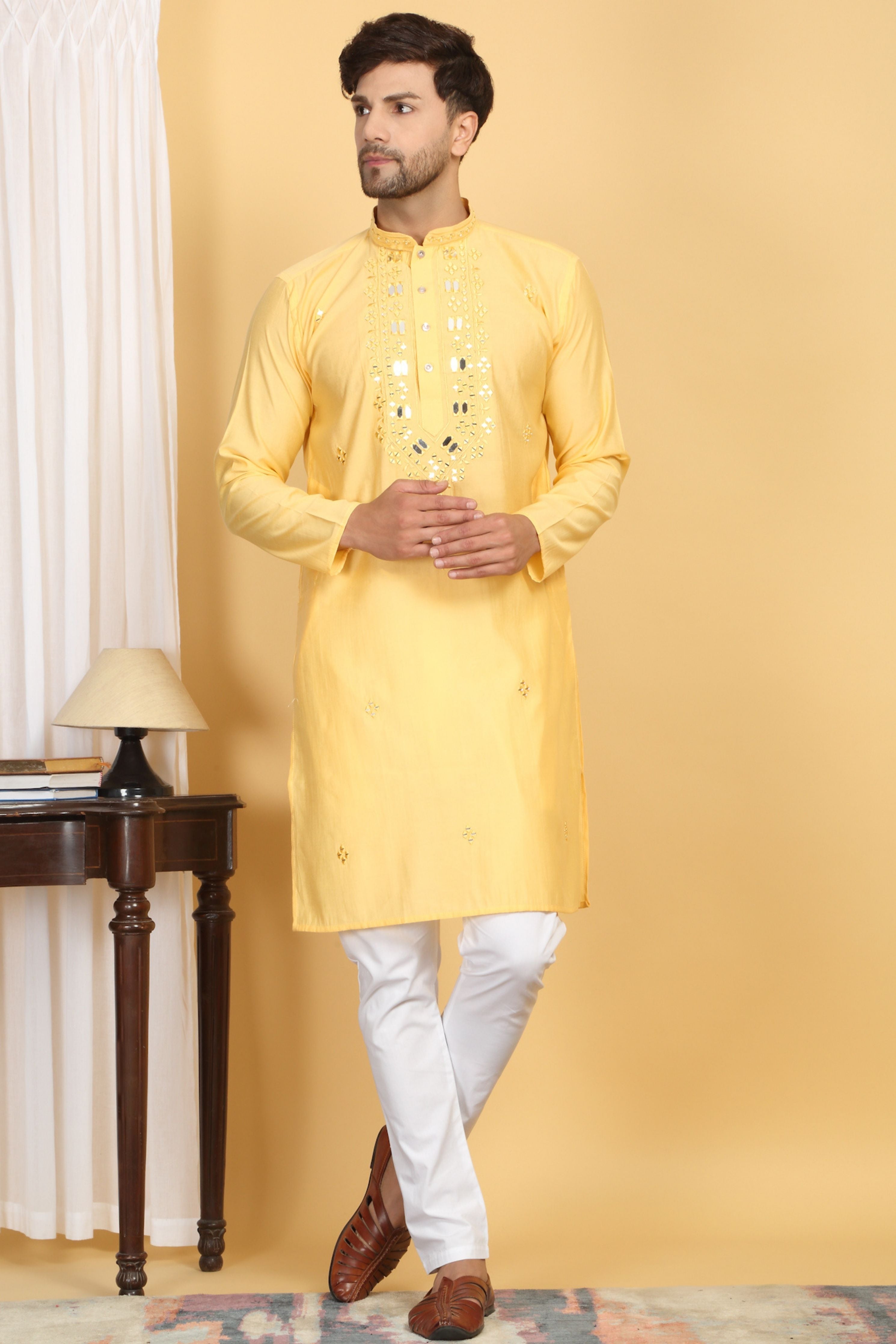 Rajat  Mirror Embroidery Work Kurta Set