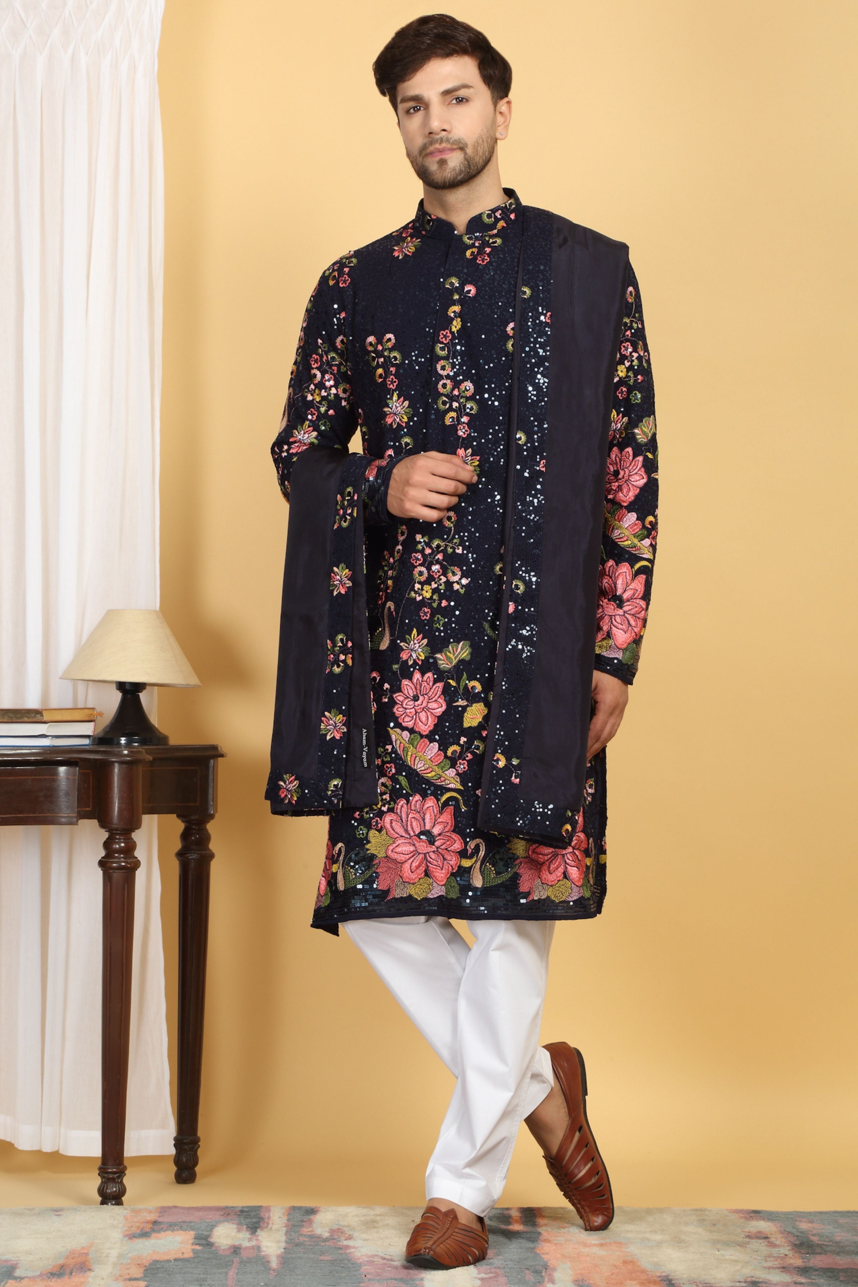 Upwan Embroidered Kurta Set