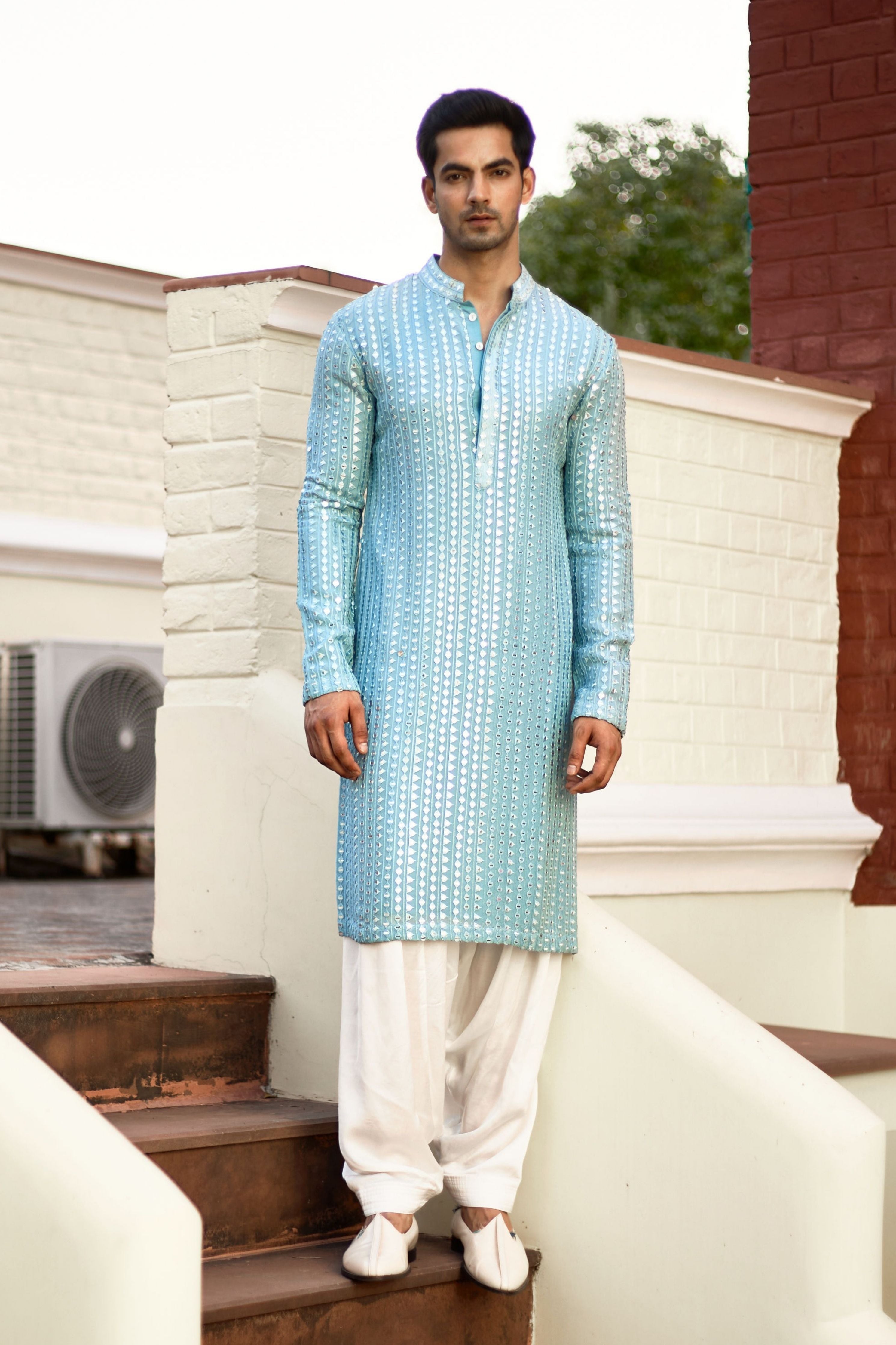 Yasir Kurta Sky Blue
