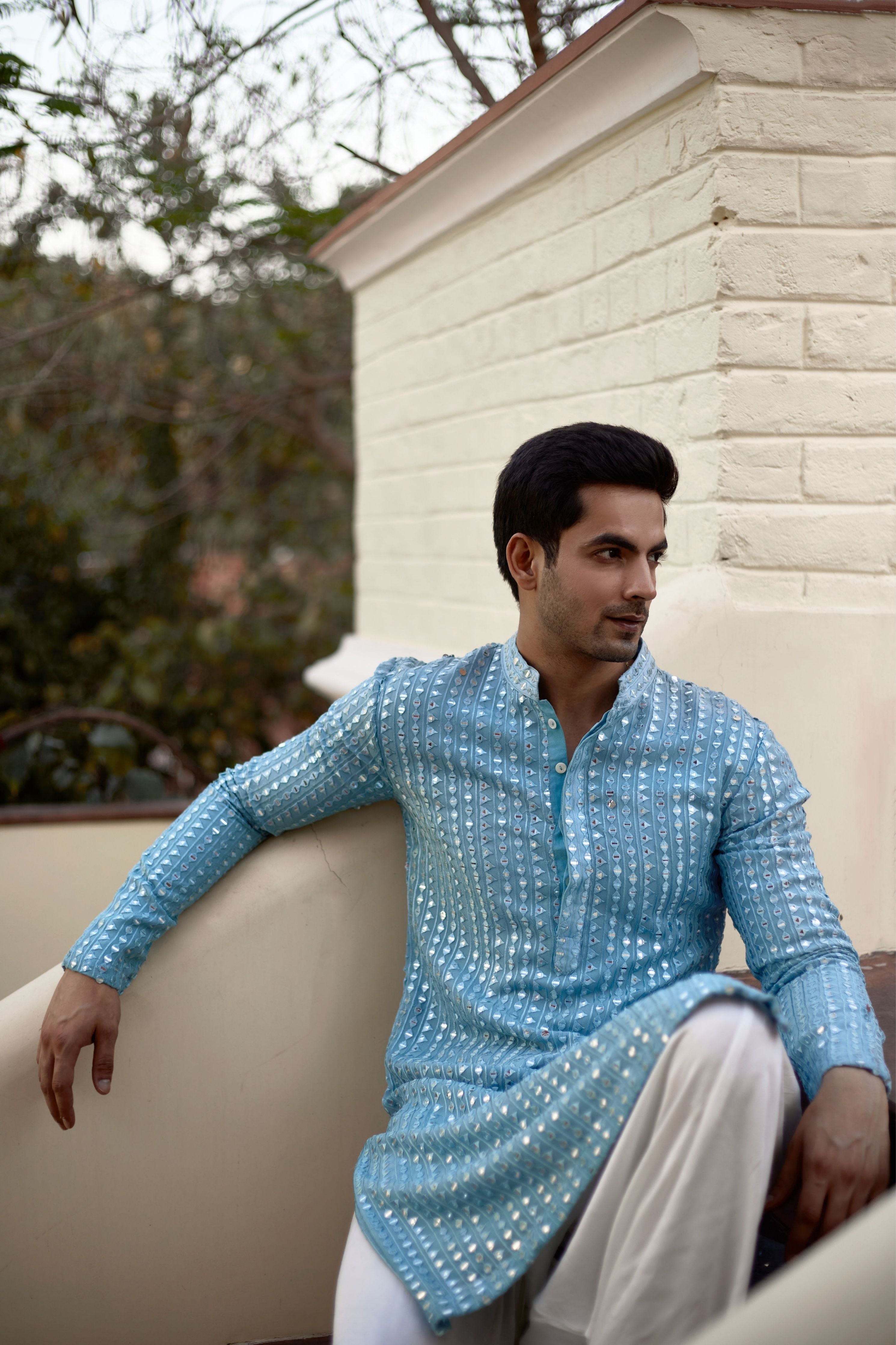 Yasir Kurta Sky Blue