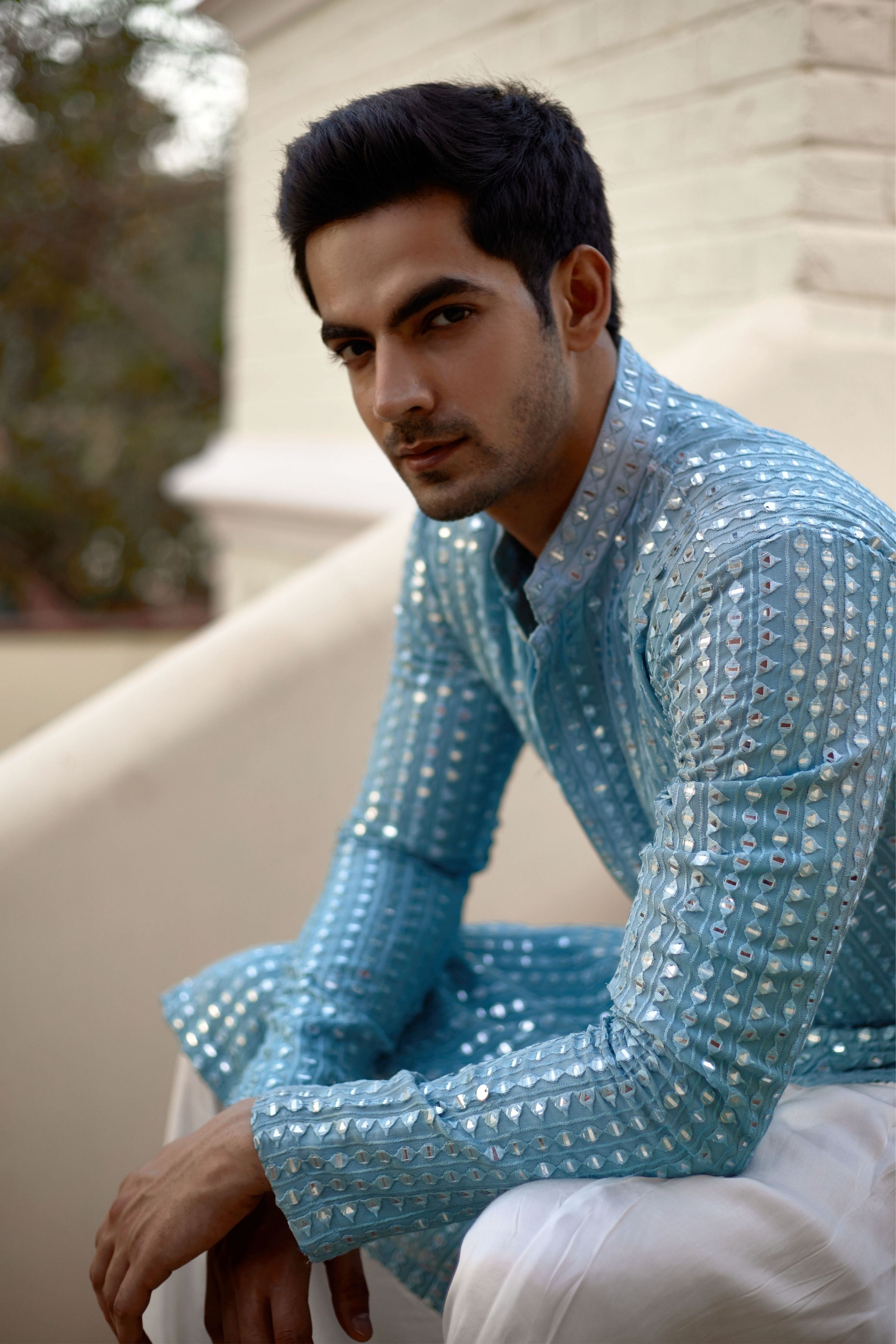 Yasir Kurta Sky Blue