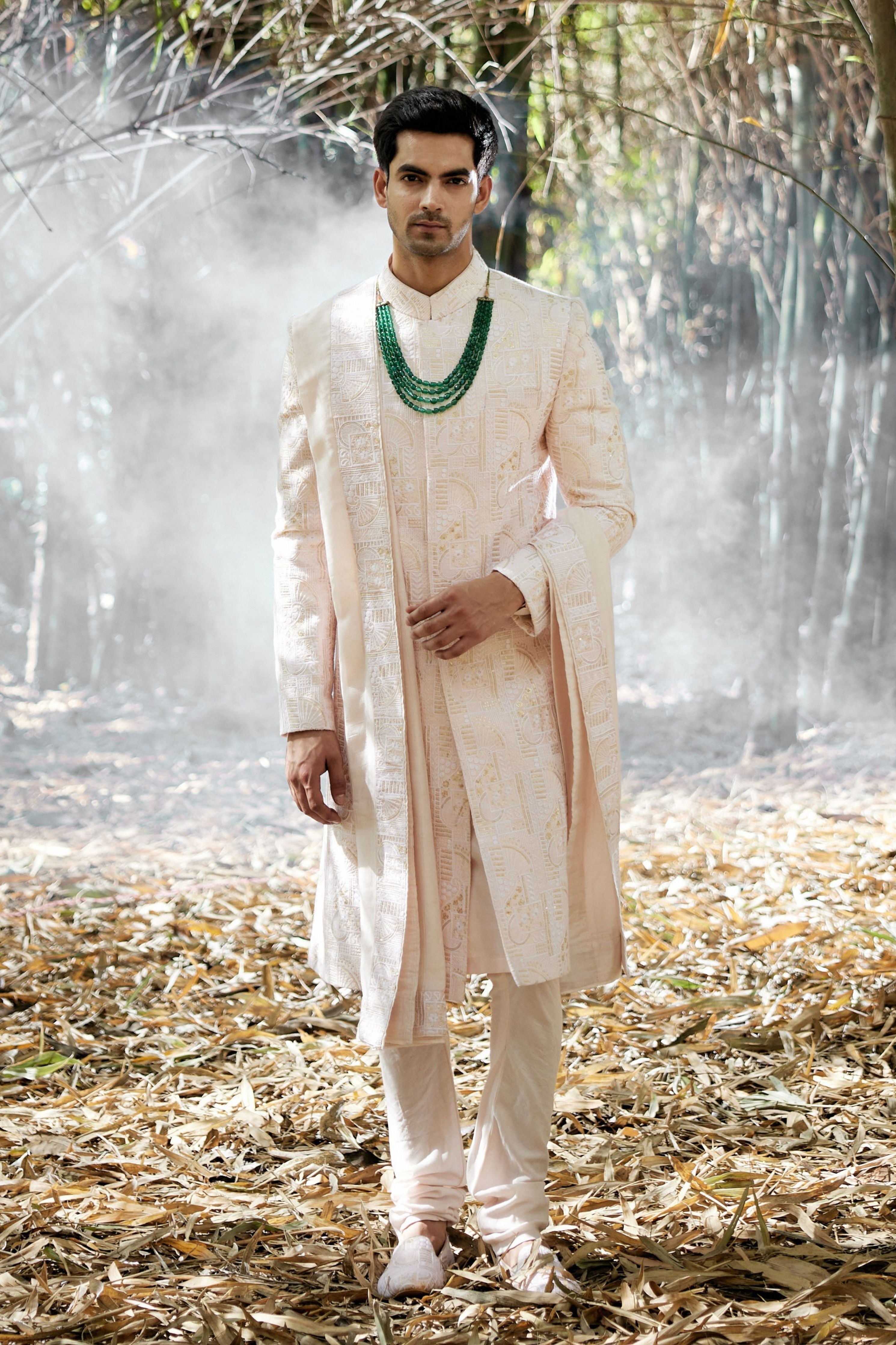 Zahid Sherwani Powder Pink